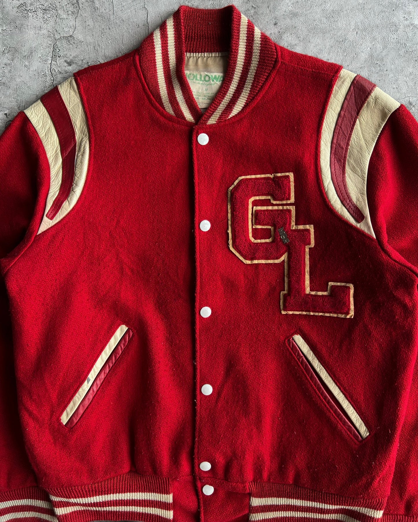 1970S 'GL' LETTERMAN WOOL VARSITY JACKET (M)