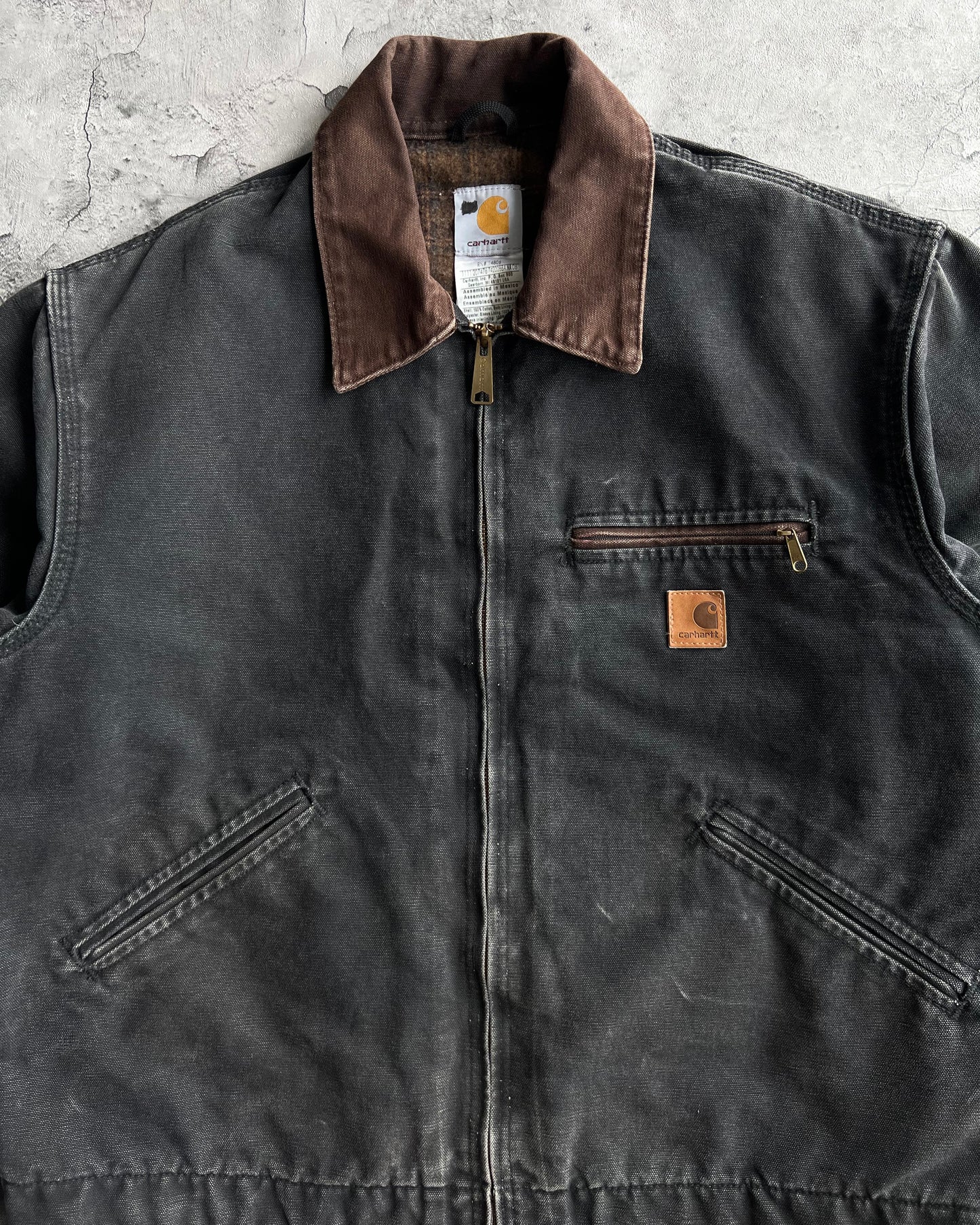 1990S BLACK CARHARTT DETROIT WORK JACKET (L)