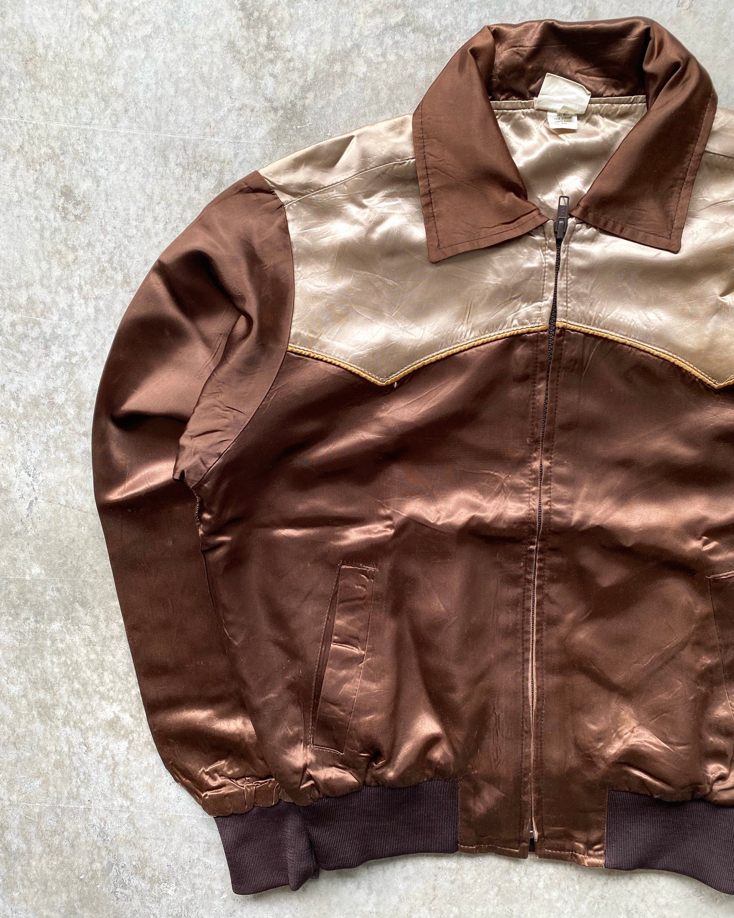 1980S BROWN WESTERN BOMBER JACKET (S-L)