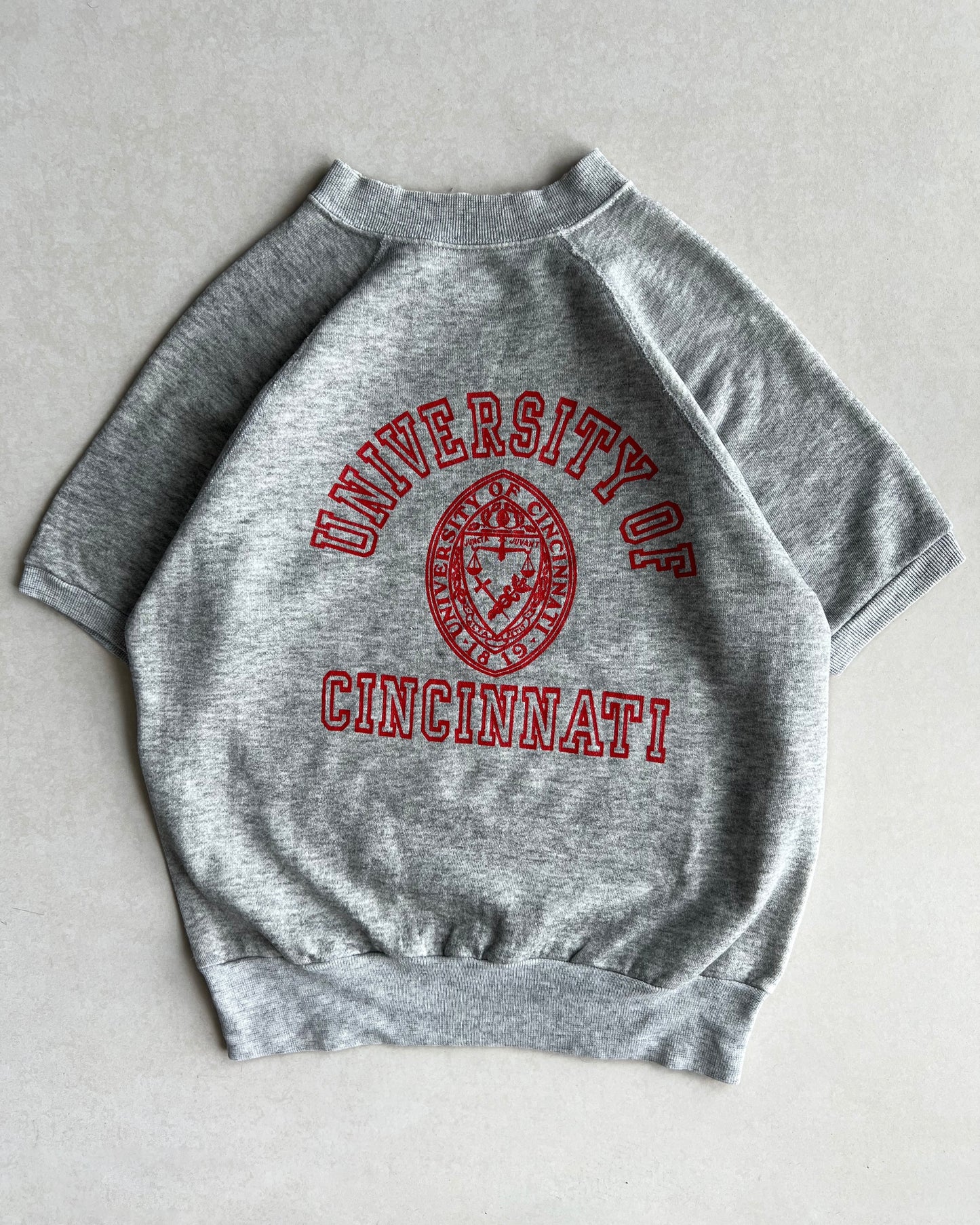 1970S 'UNIVERSITY OF CINCIANNATI' SHORT SLEEVES RAGLAN SWEATSHIRT (S/M)
