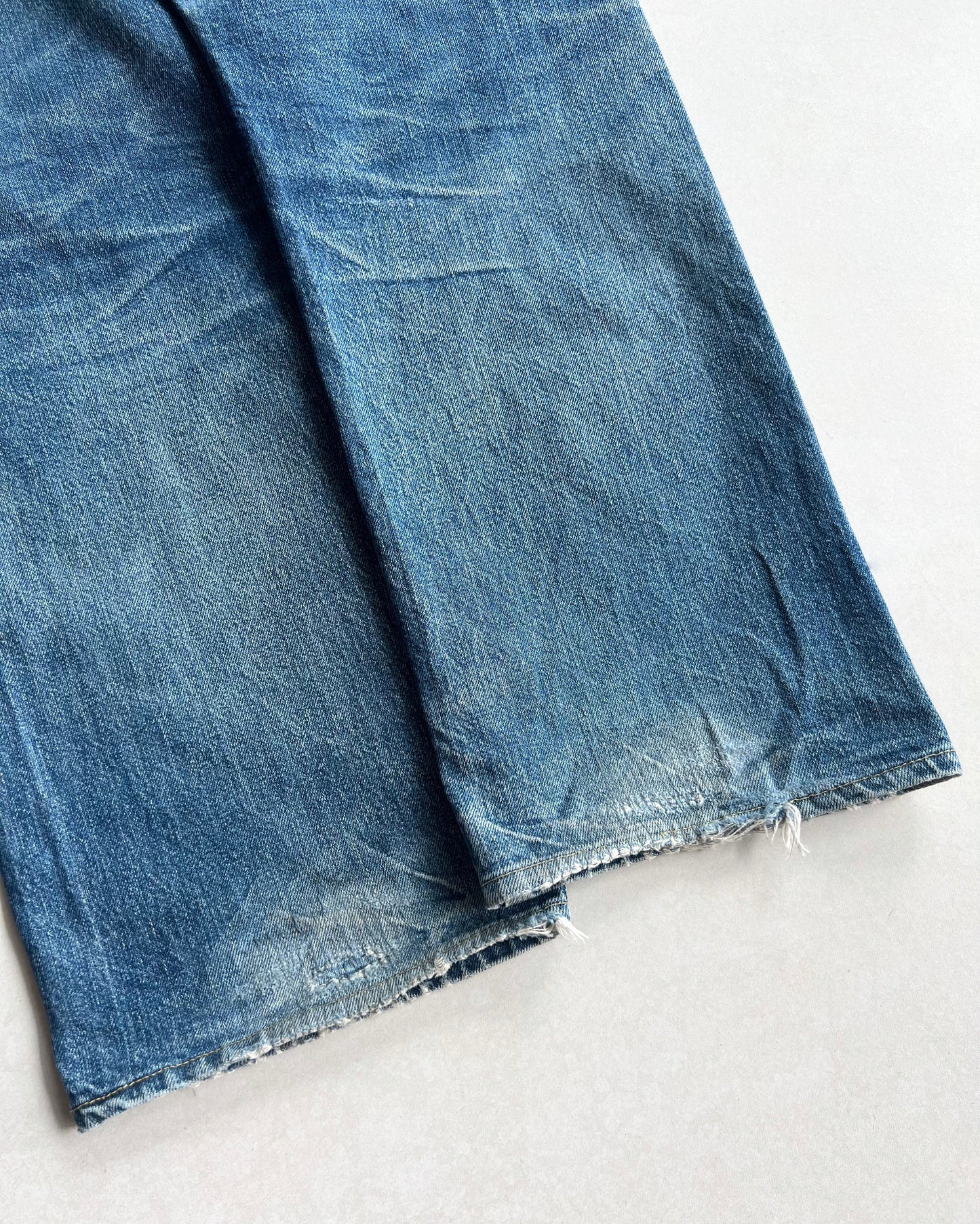 1990S FADED WASHED BIG E LEVI'S 501 SELVEDGE JEANS (33X36)