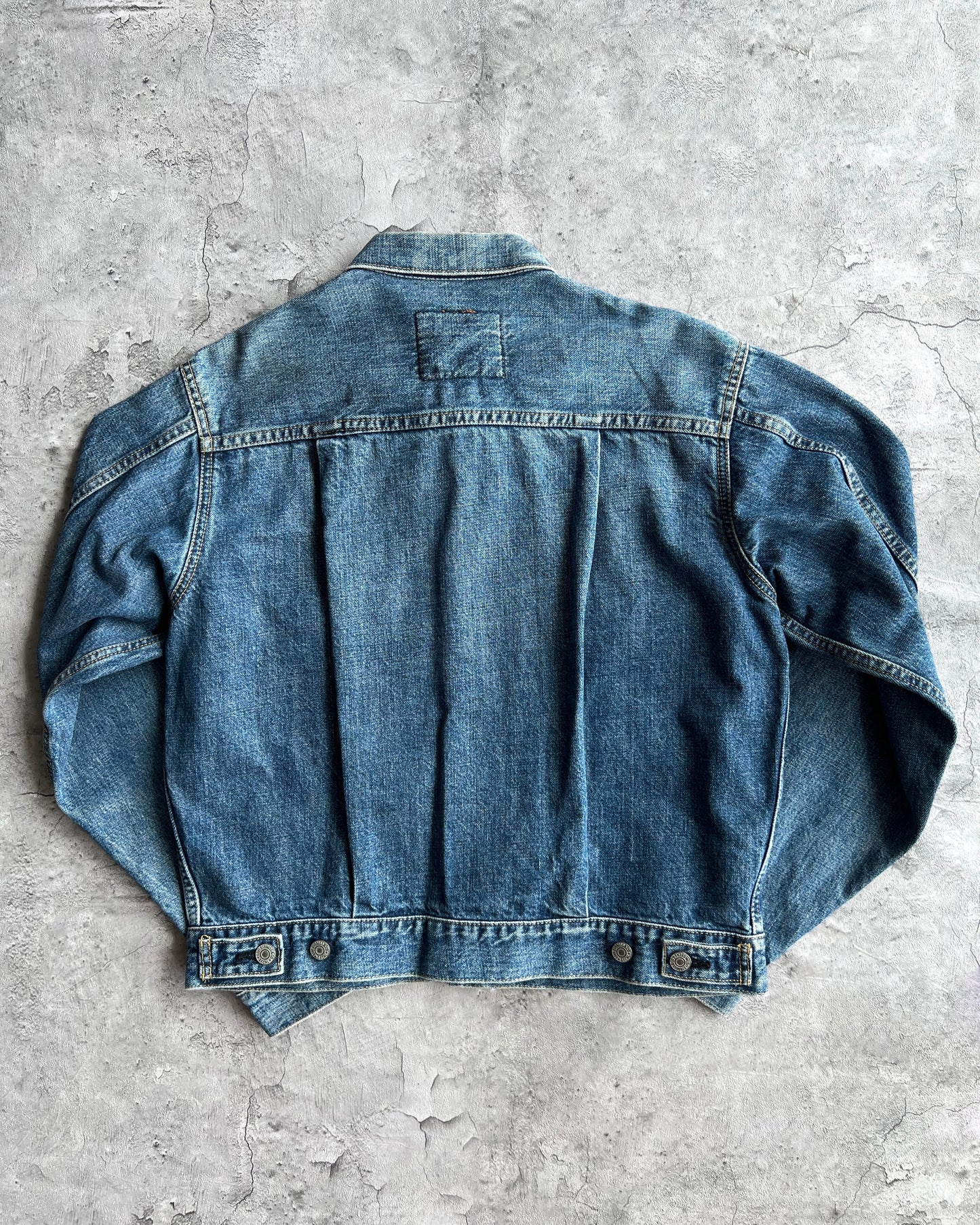 1990S FADED WASHED BIG E LEVI'S TYPE II SELVEDGE DENIM JACKET (S-L)
