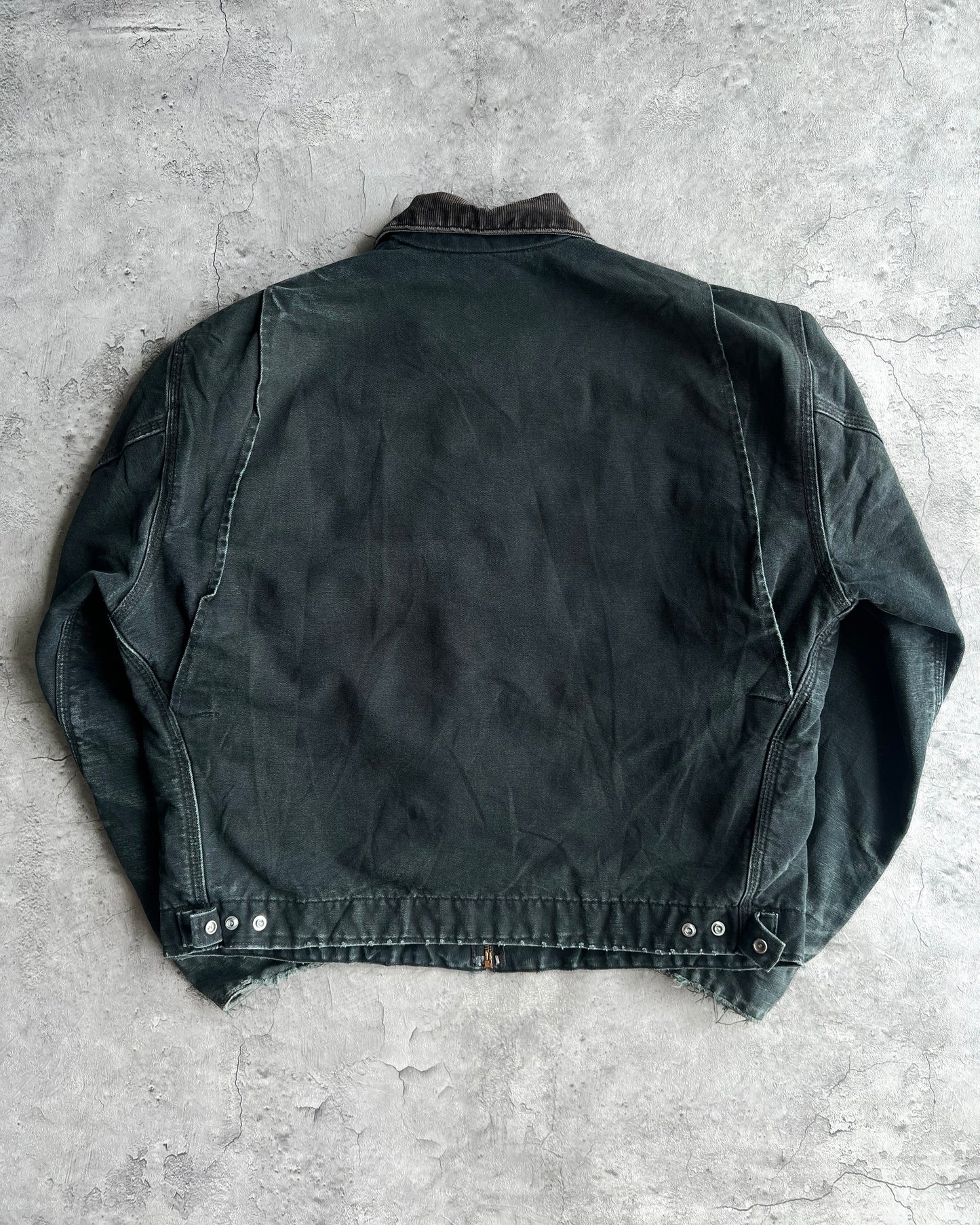 1990S FADED BLACK/MOSS GREEN CARHARTT DETROIT WORK JACKET (M/L)