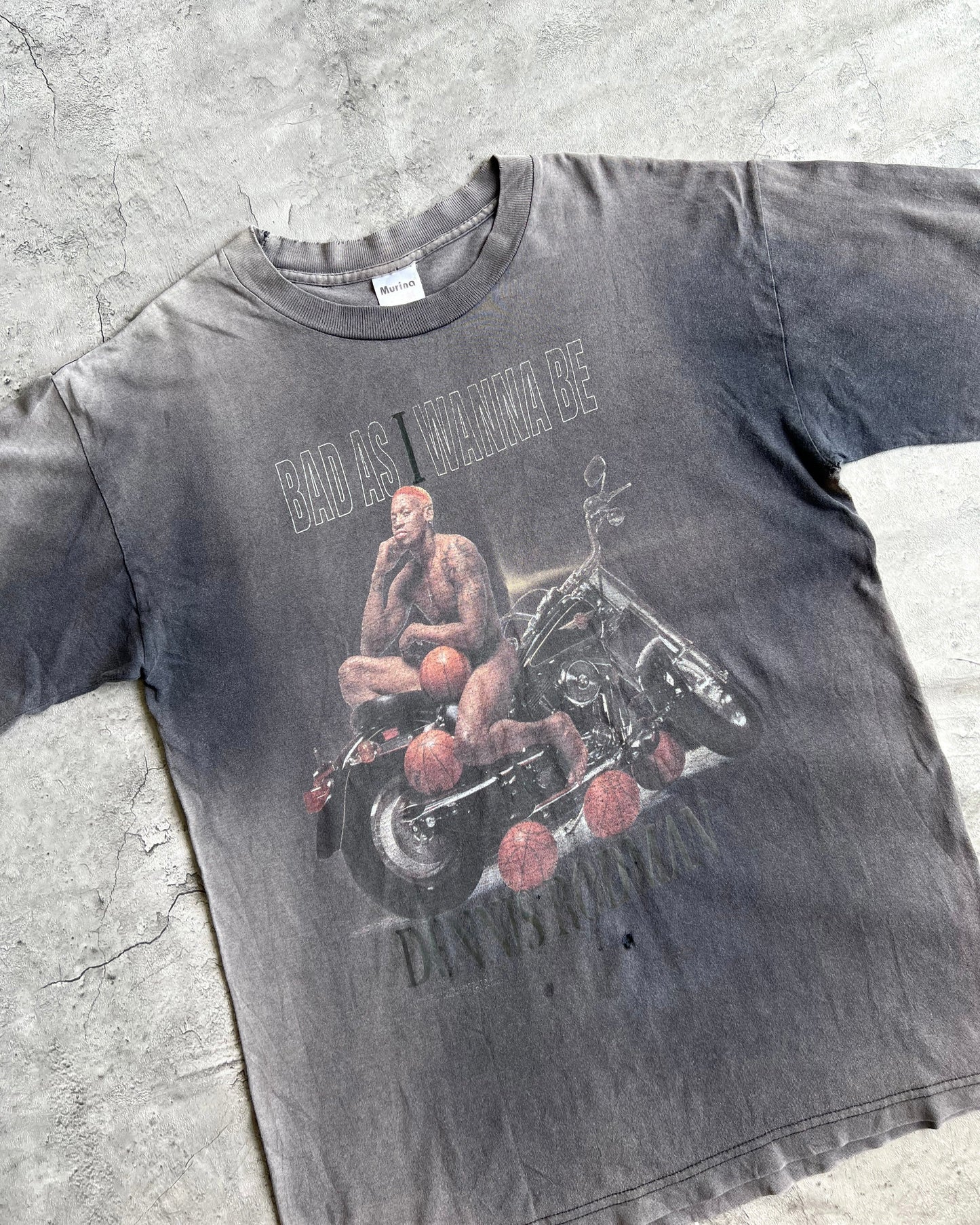 1990S SUN FADED DENNIS RODMMAN 'BAD AS I WANNA BE' TEE (L)