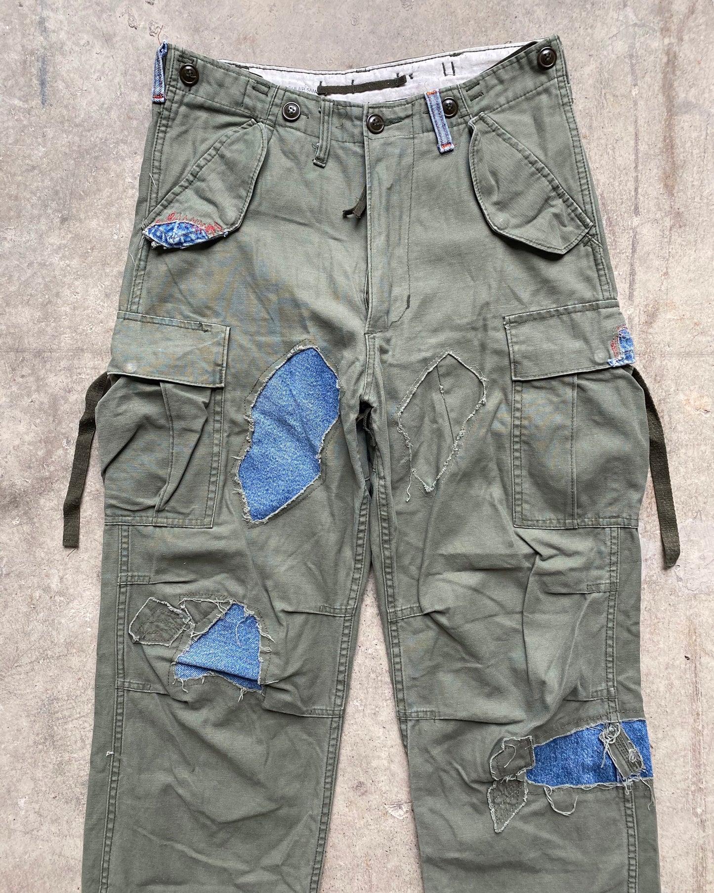1990S US ARMY MILITARY FIELD M-1951 REPAIRED TROUSERS (WAIST 28-32)