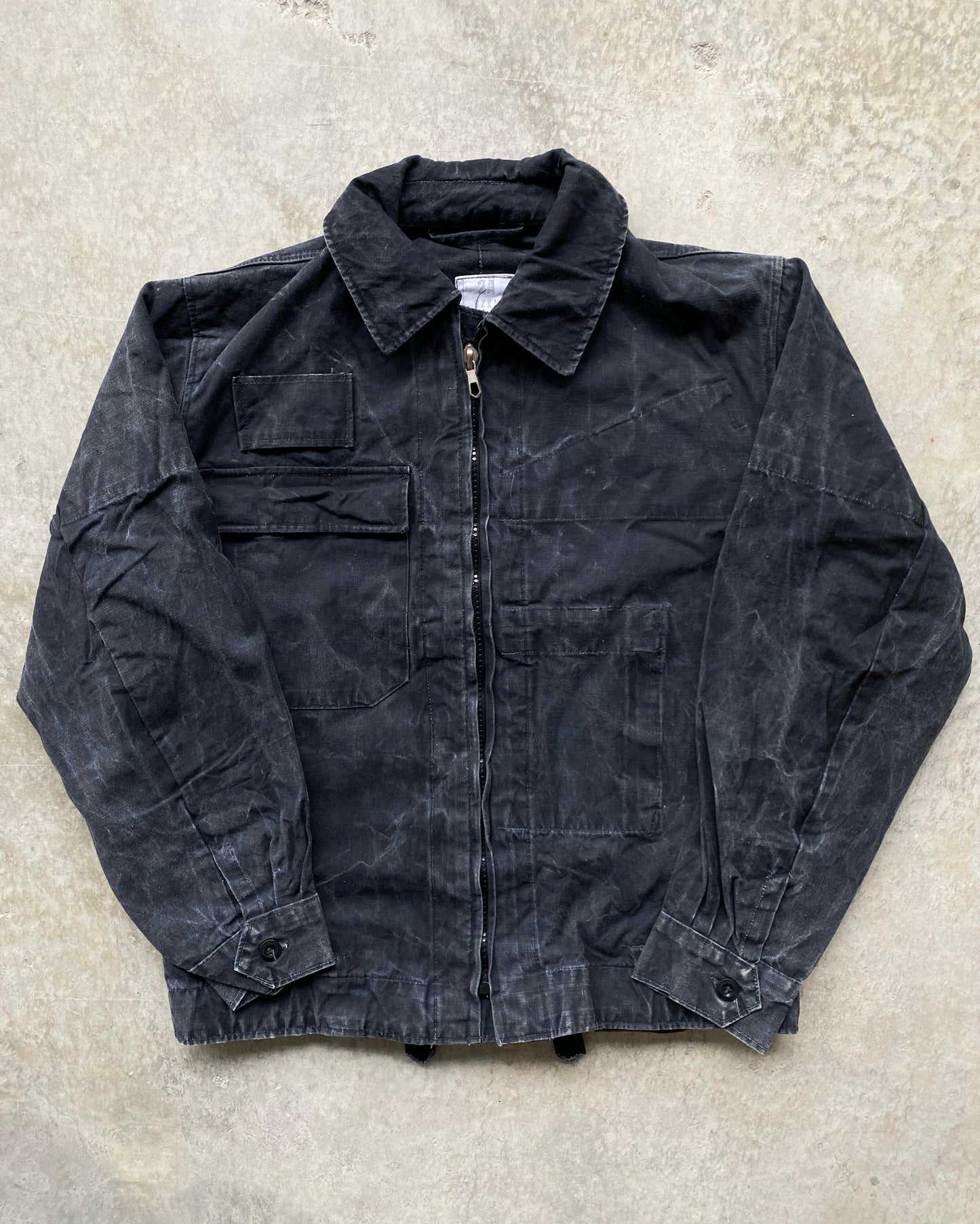 1981 BLACK STONE WASHED CZECH MILITARY JACKET (M/L)