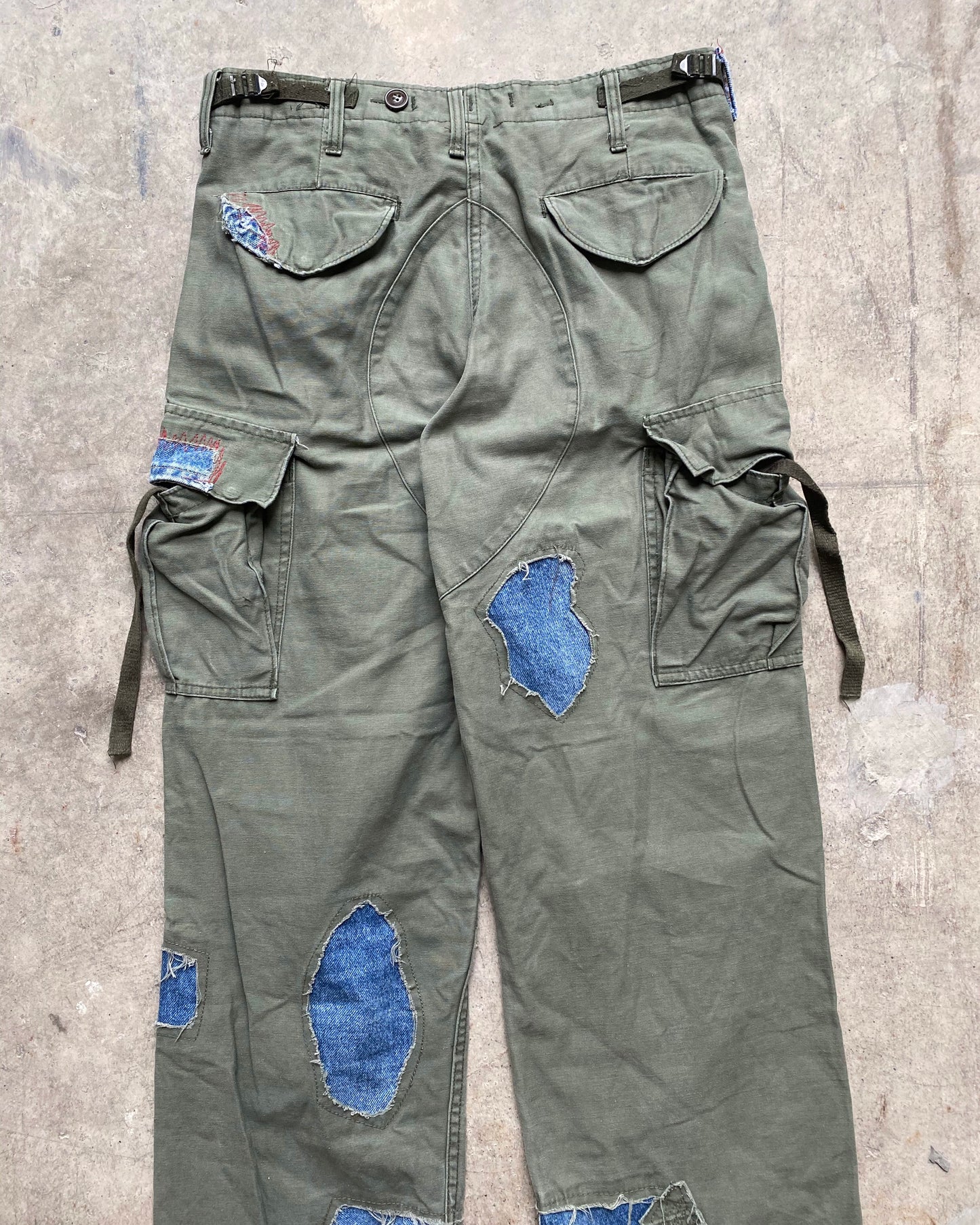 1990S US ARMY MILITARY FIELD M-1951 REPAIRED TROUSERS (WAIST 28-32)