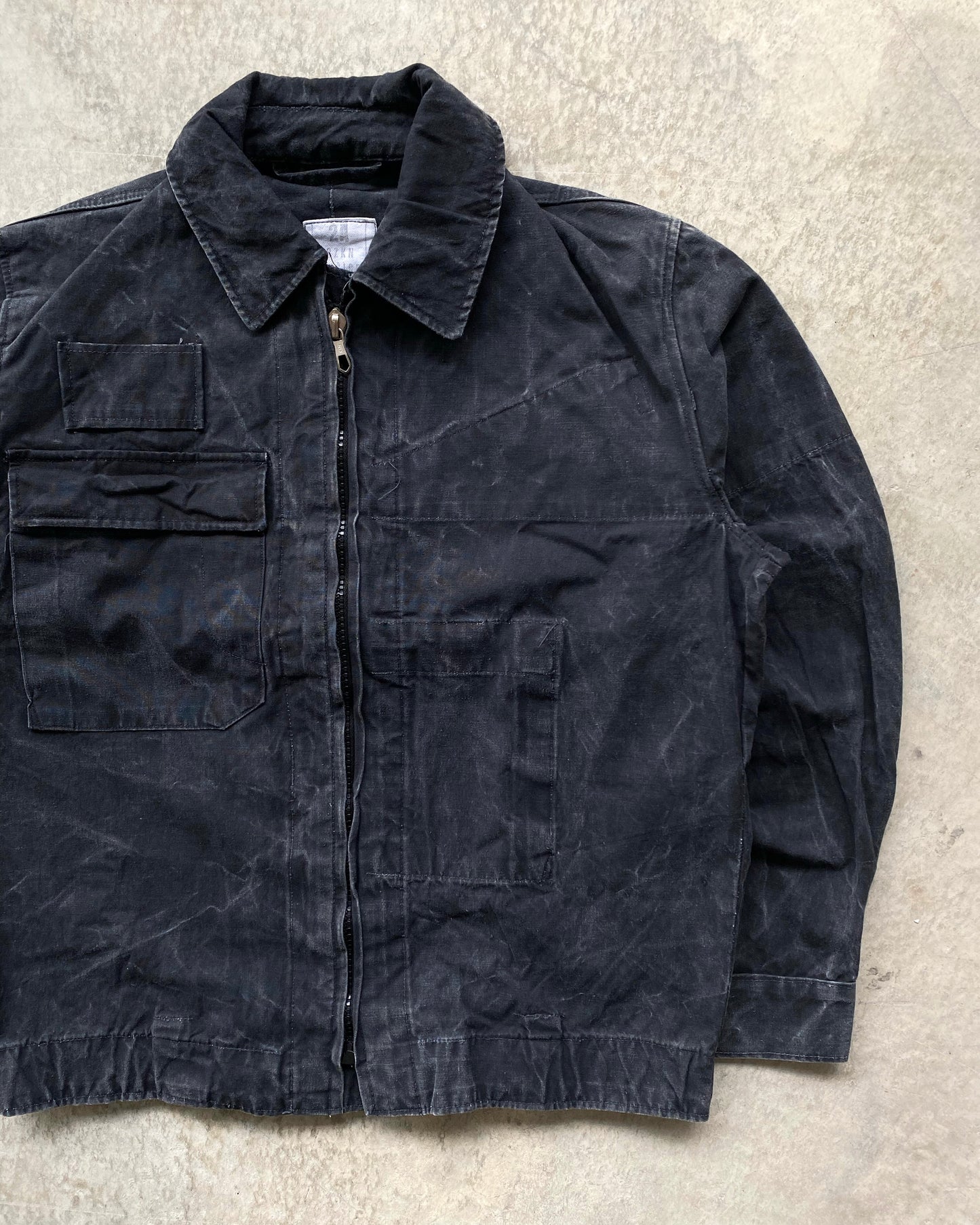 1981 BLACK STONE WASHED CZECH MILITARY JACKET (M/L)