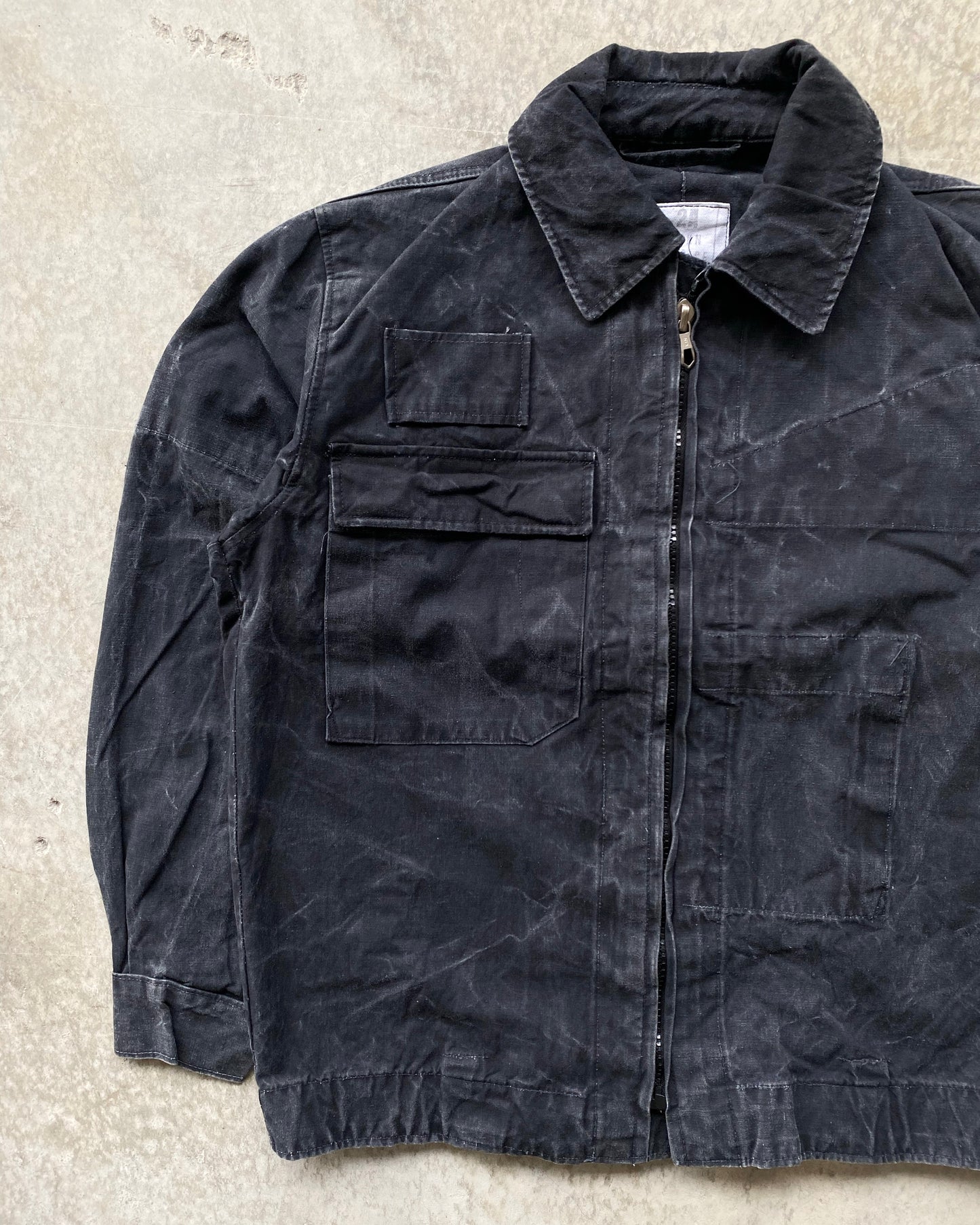 1981 BLACK STONE WASHED CZECH MILITARY JACKET (M/L)