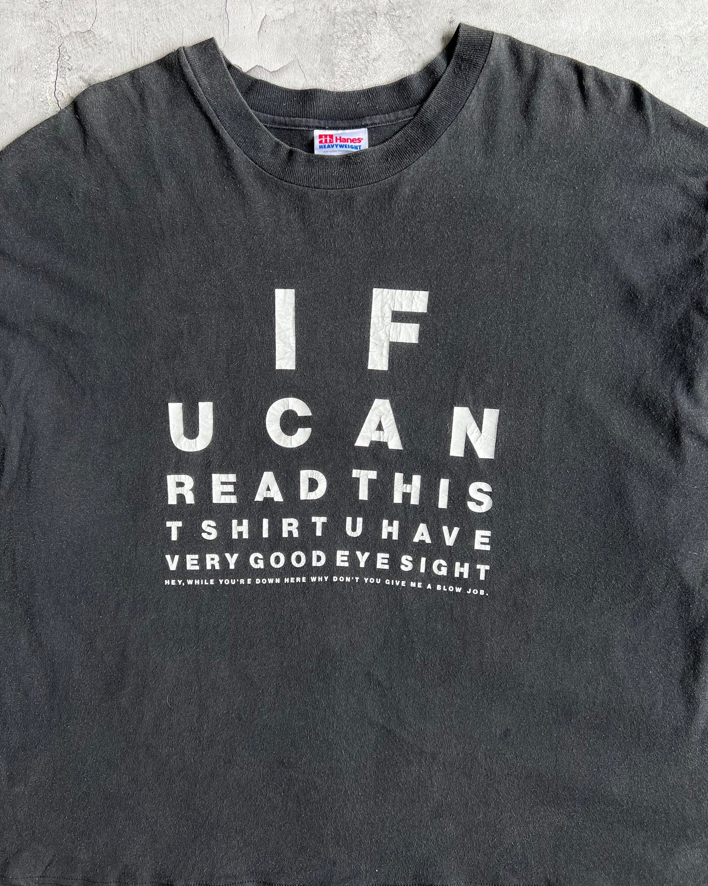 1990S BLACK 'EYESIGHT TEST' TEE (XL)