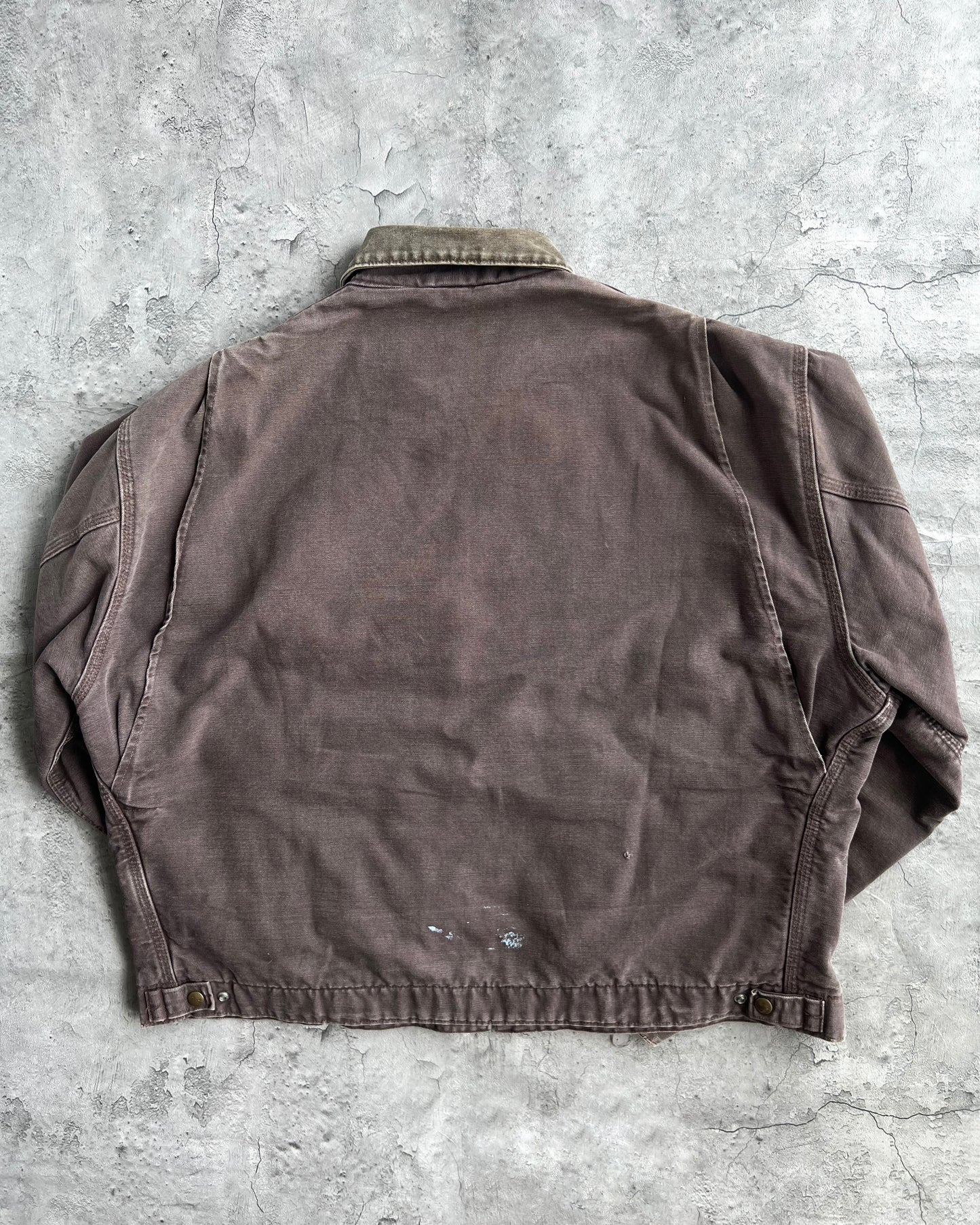 1980S BROWN/MAROON CARHARTT DETROIT WORK JACKET (XXL)
