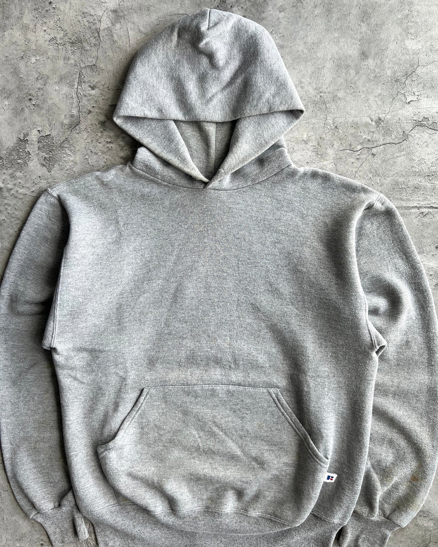 1990S GREY BLANK RUSSELL HOODIE (M)