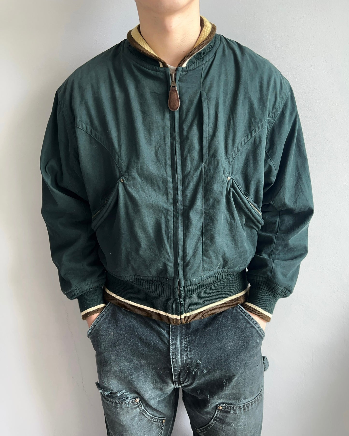 1990S JAPANESE BRAND REVERSIBLE BOMBER JACKET (M/L)
