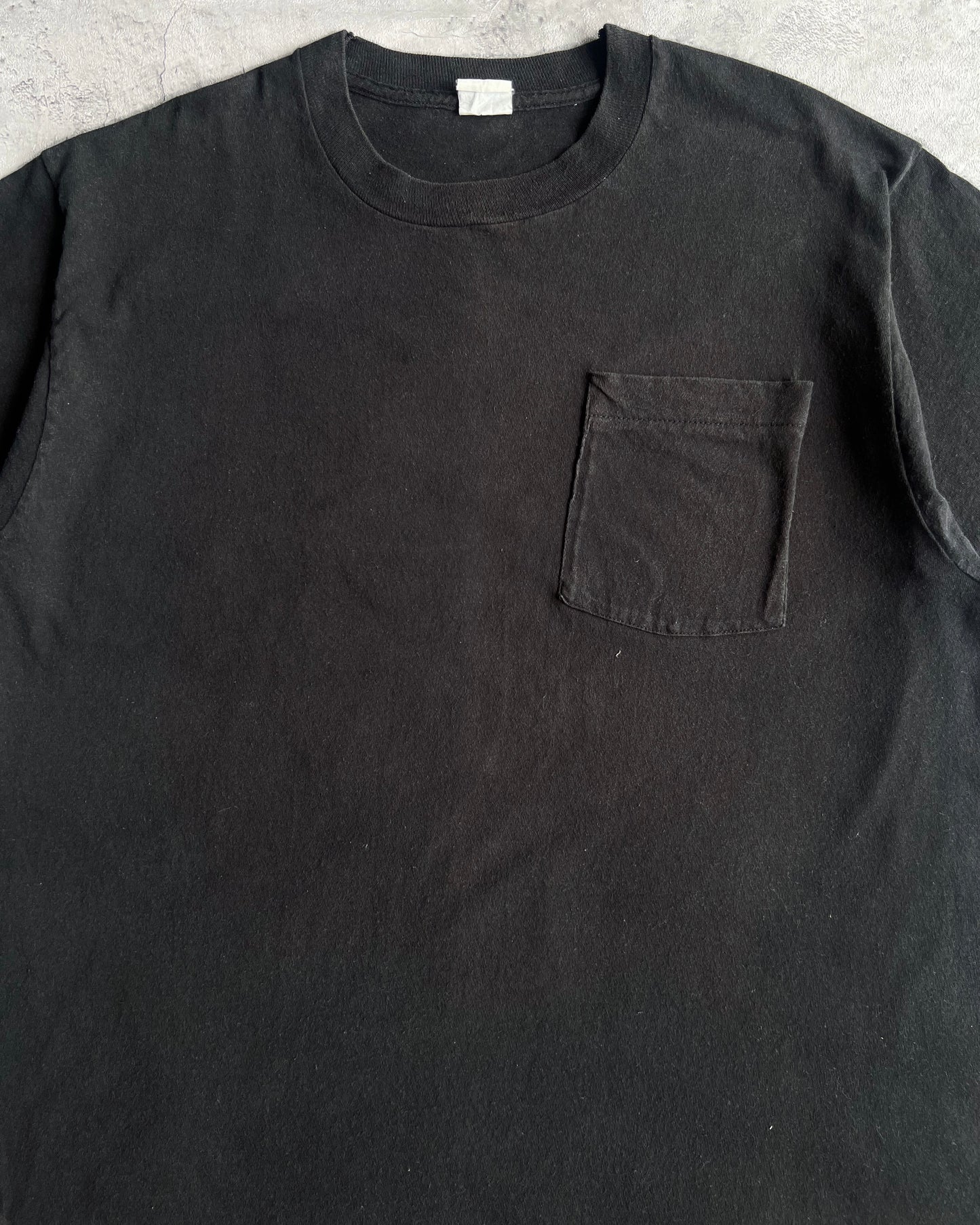 1980S FOTL FADED BLACK BLANK SINGLE STITCHED TEE (L)