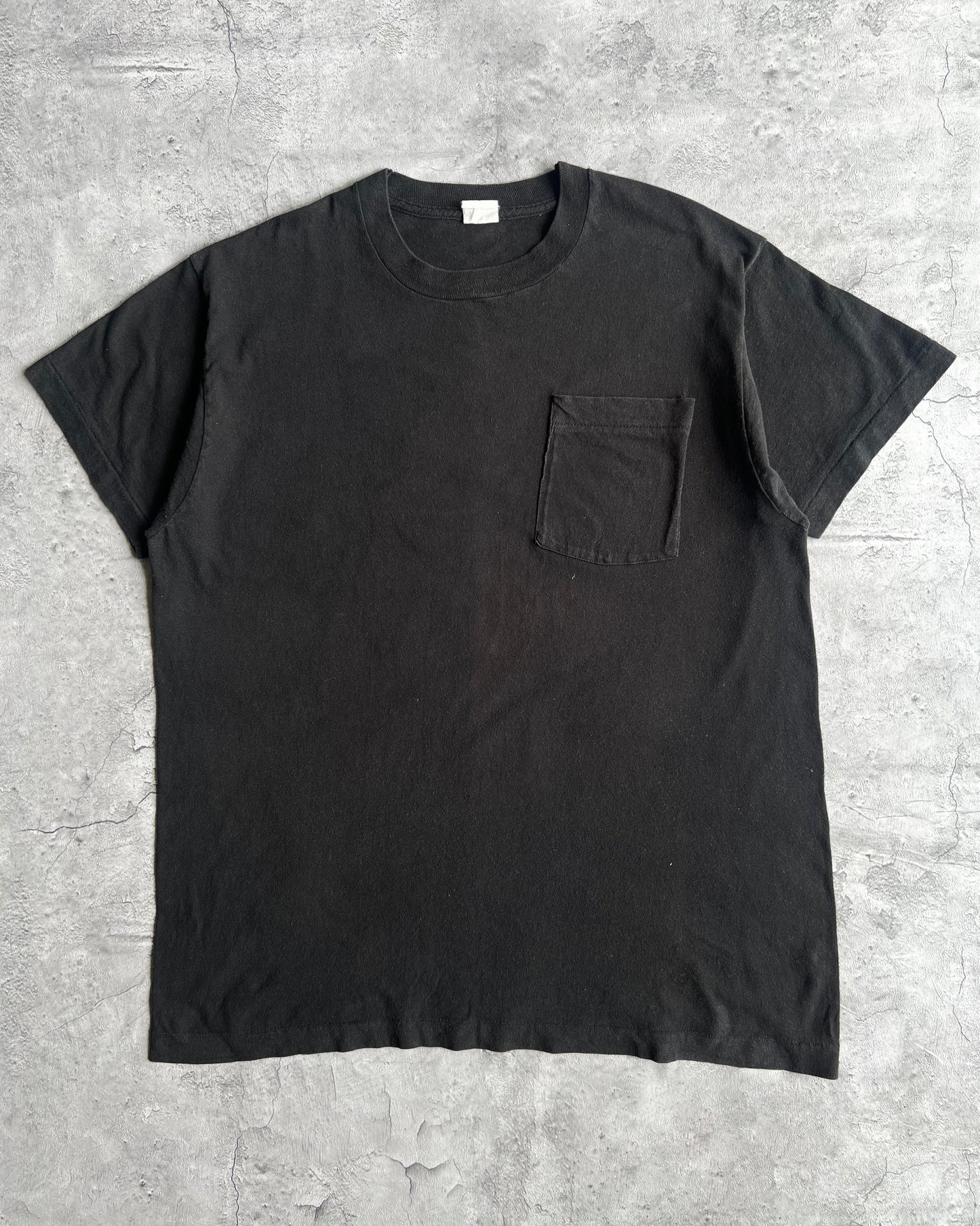 1980S FOTL FADED BLACK BLANK SINGLE STITCHED TEE (L)