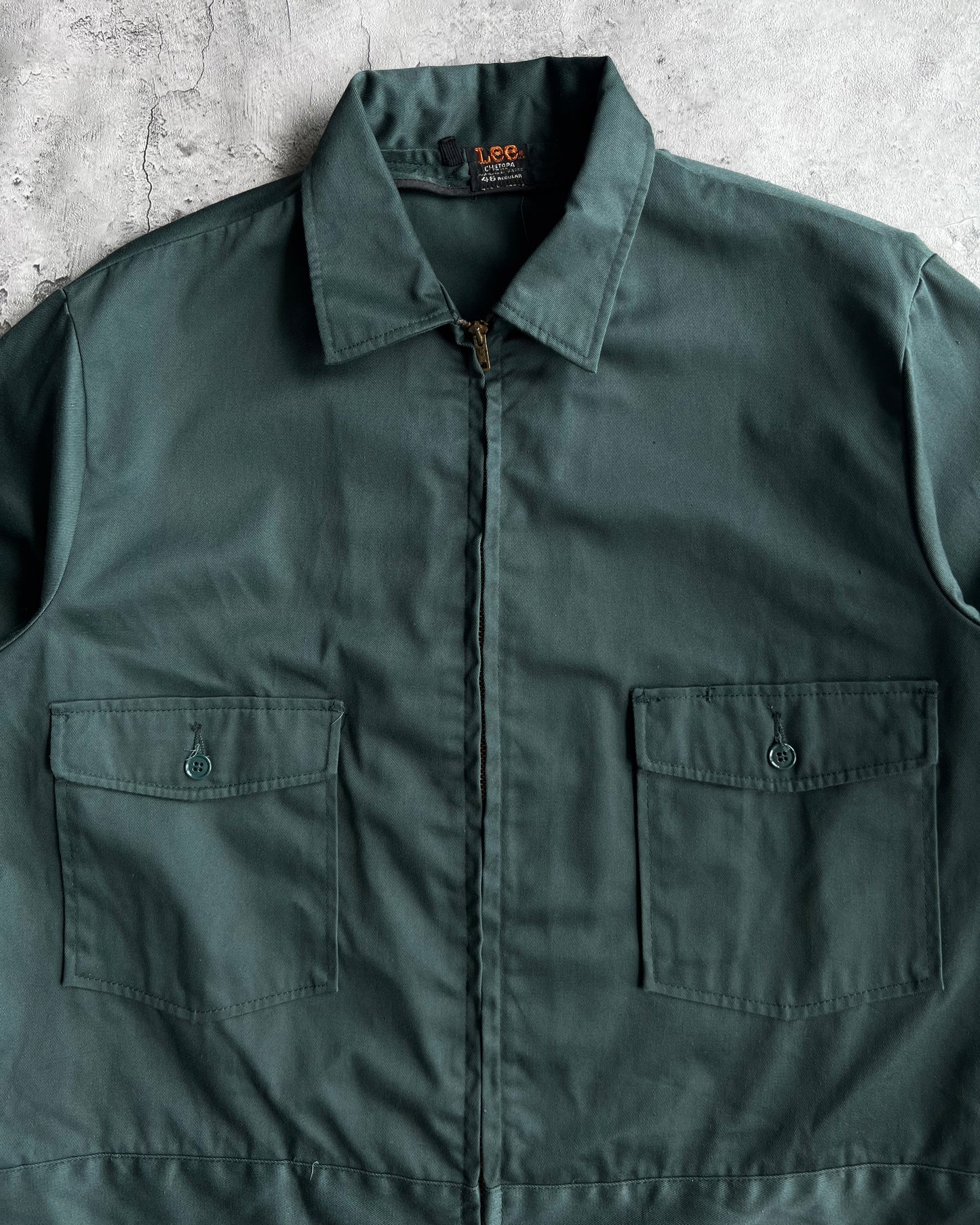 1960S EMERALD GREEN LEE CHEPOTA TWILL WORK JACKET (M-XL)