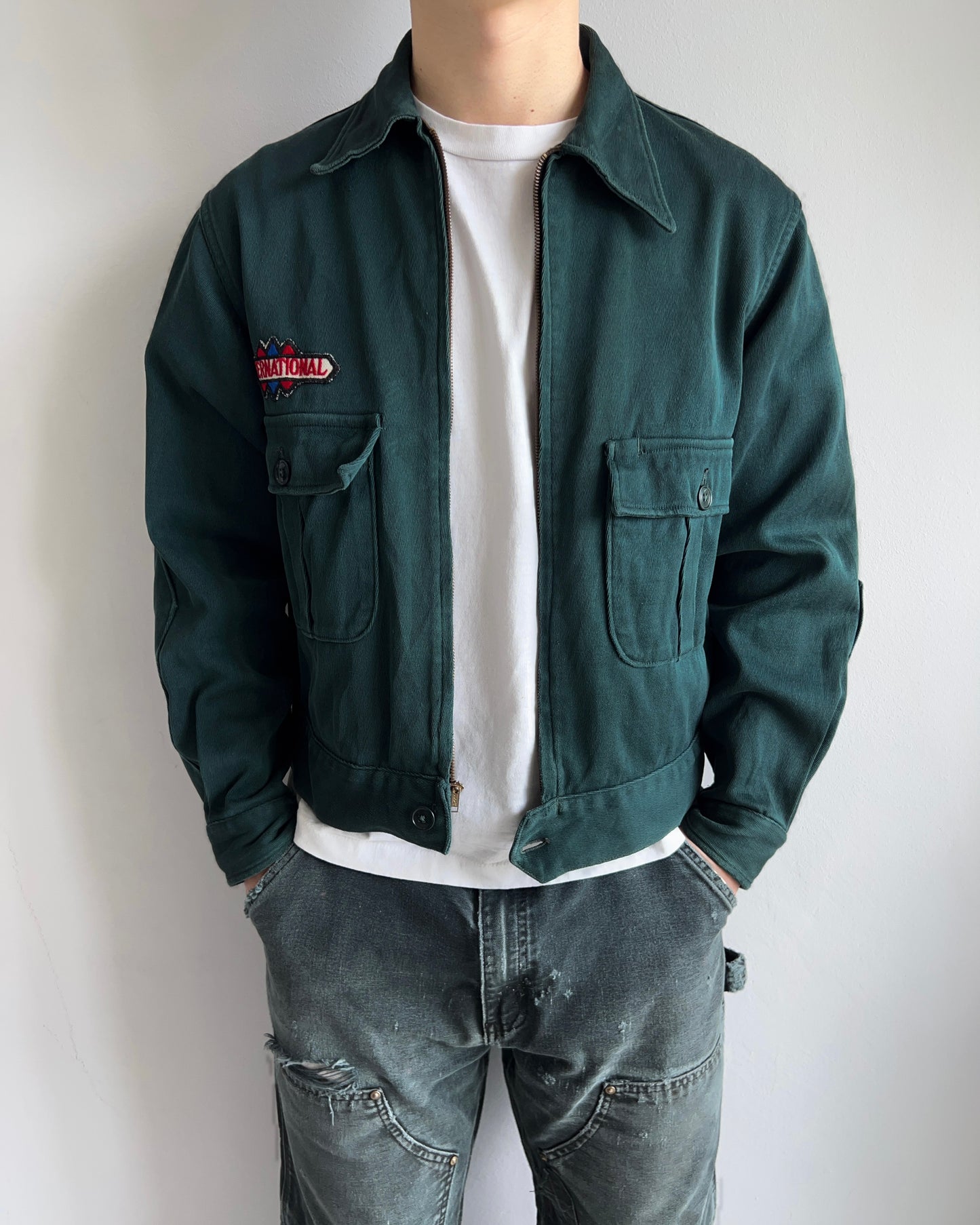 1950S TOPPS DOUBLE POCKET WHIPCORD WORK JACKET (M/L)