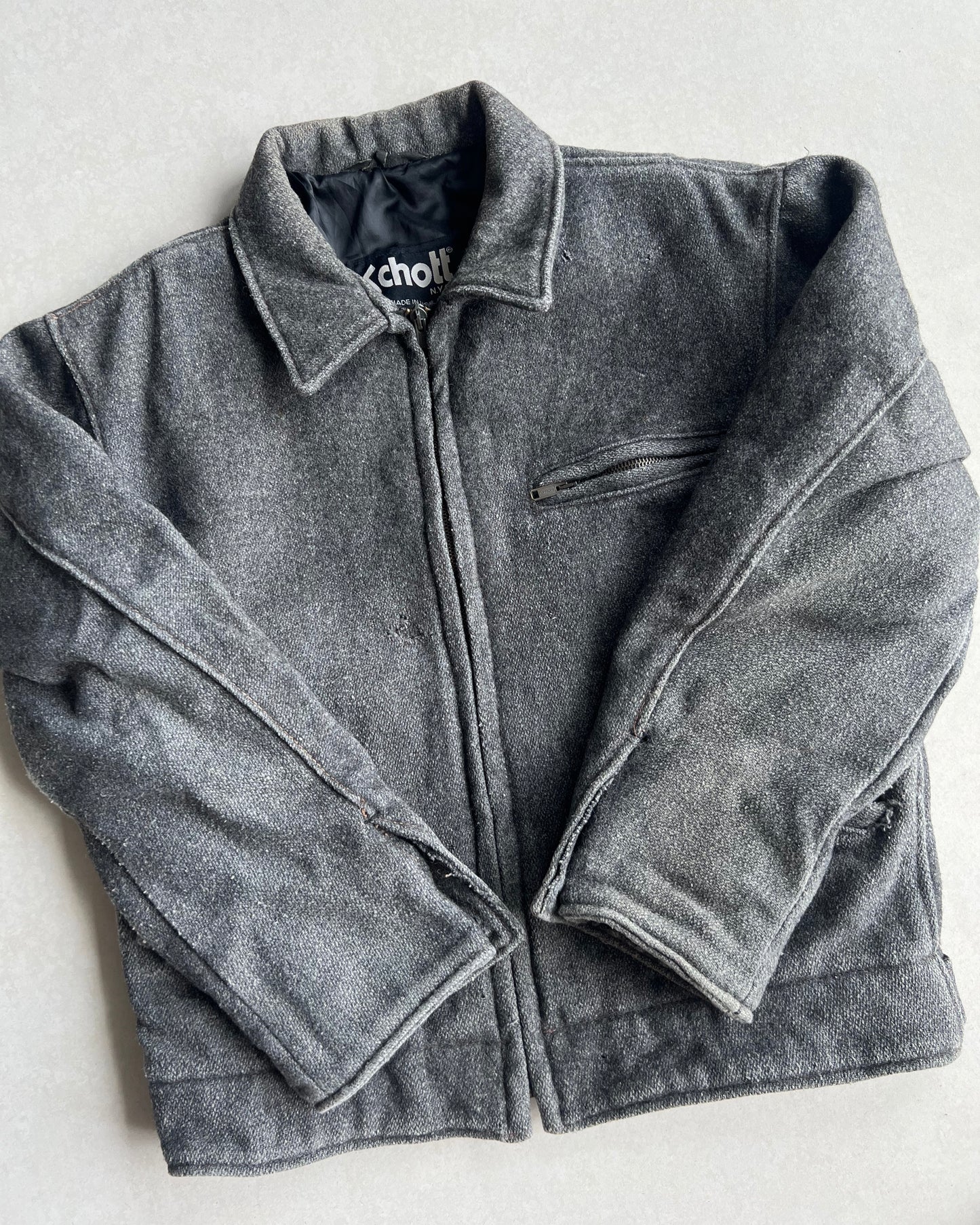 1980S SCHOTT WOOL ZIP-UP JACKET (M)