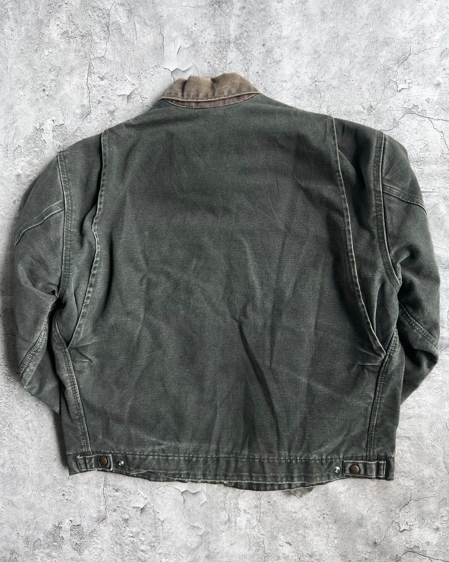1990S MOSS GREEN CARHARTT DETROIT WORK JACKET (L)