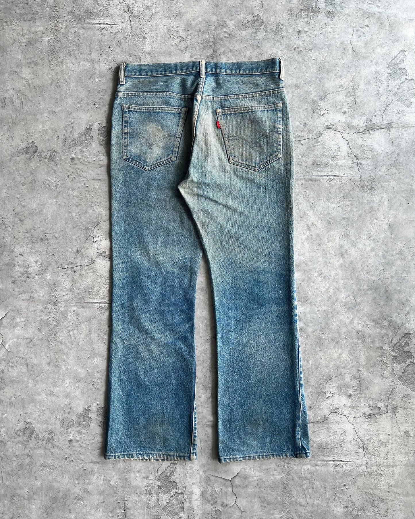 1970S FADED WASHED LEVI'S 517 FLARE DENIM JEANS (34X32)