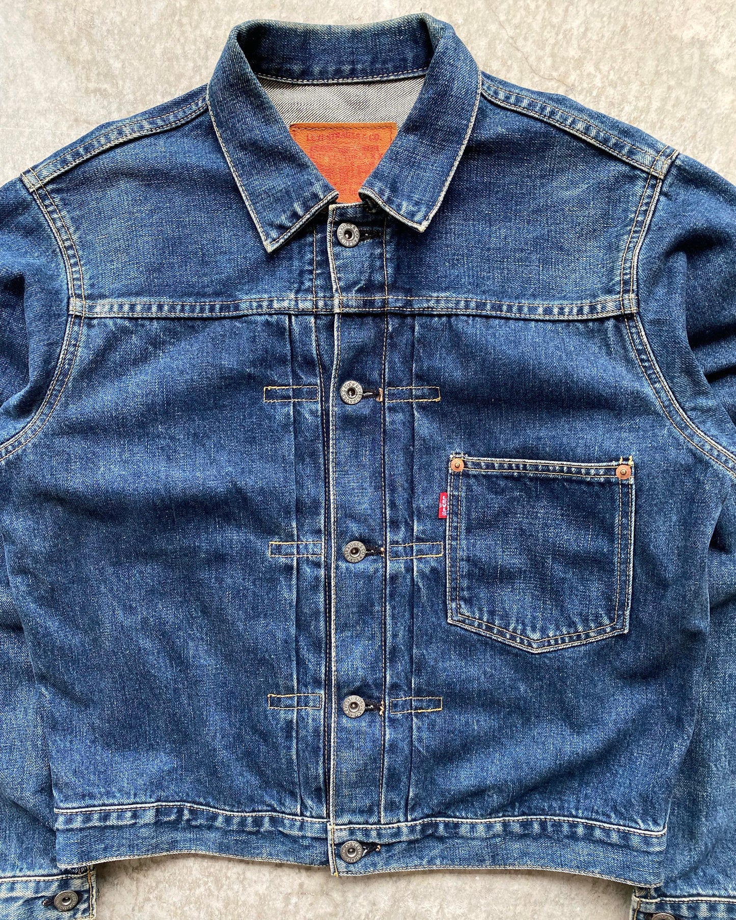 1990S DARK WASHED LEVI'S BIG E TYPE I DENIM JACKET