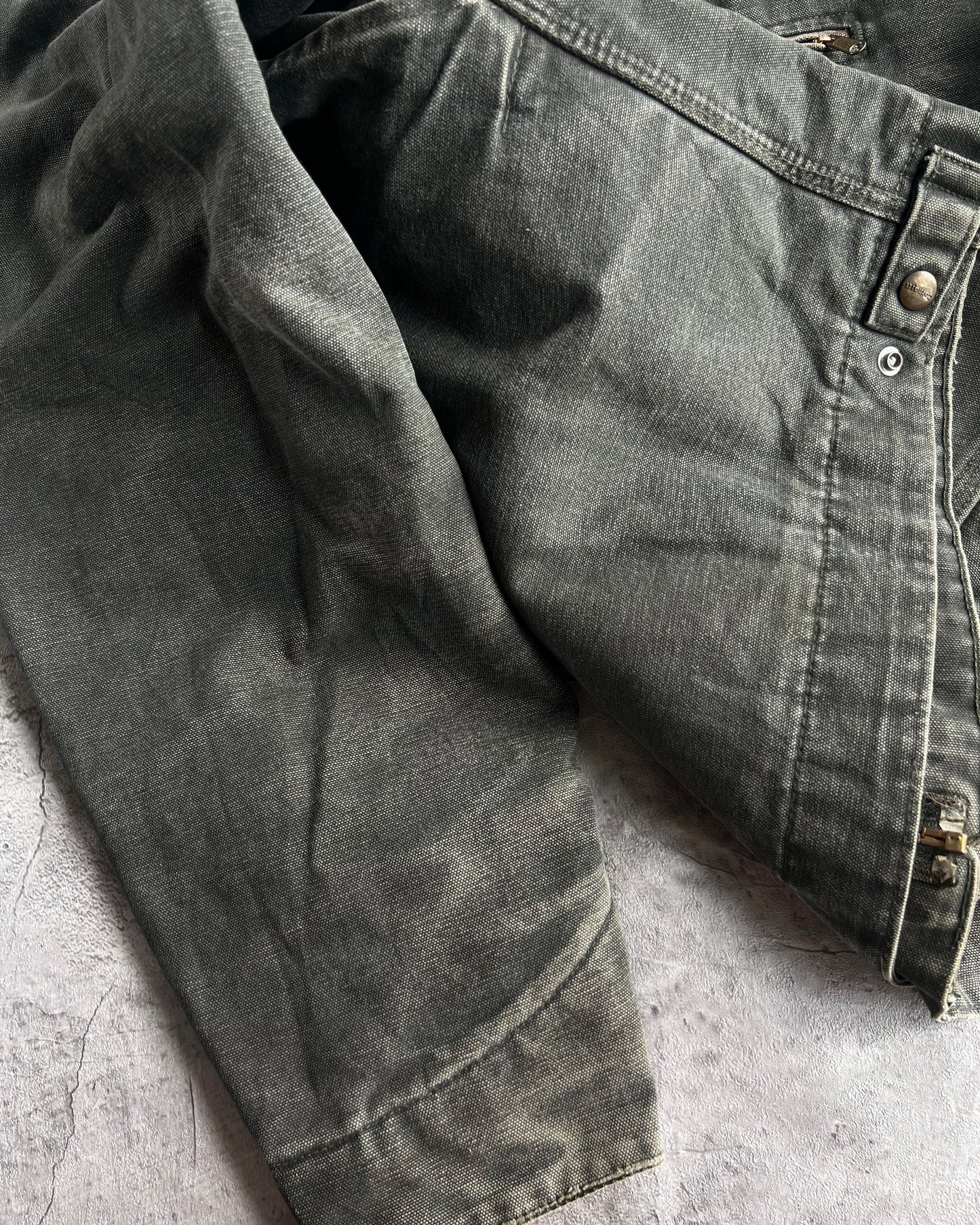 1990S MOSS GREEN CARHARTT DETROIT WORK JACKET (L)