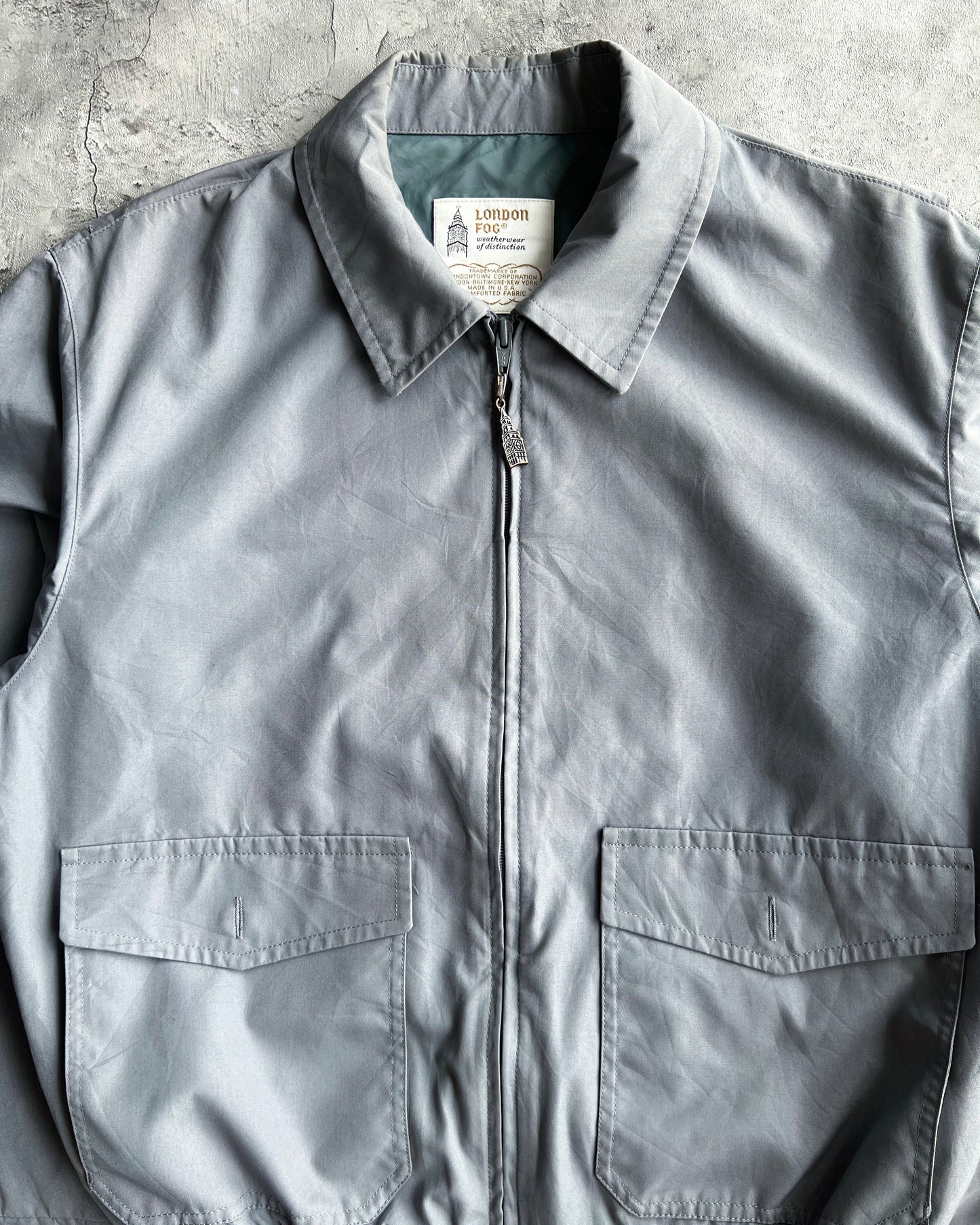 1990S GREY LONDON FOG DOUBLE POCKET JACKET (M)