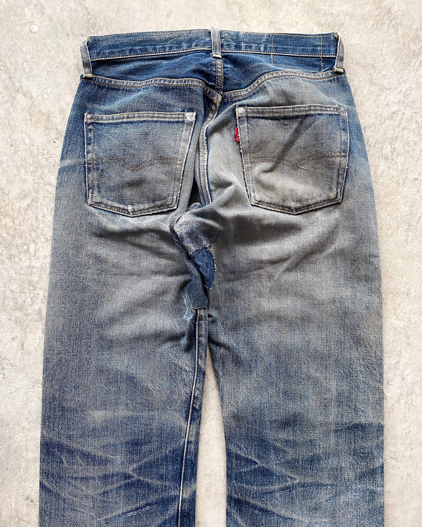 1990S SASHIKO PATCHED LEVI'S 501 SELVEDGE JEANS (29X30)