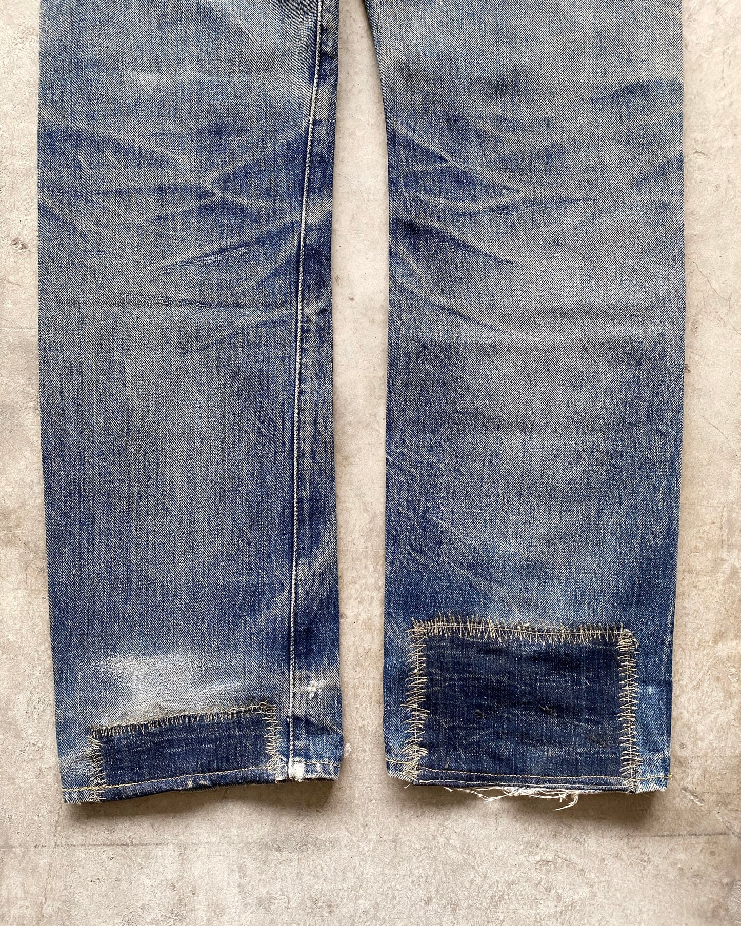 1990S SASHIKO PATCHED LEVI'S 501 SELVEDGE JEANS (29X30)