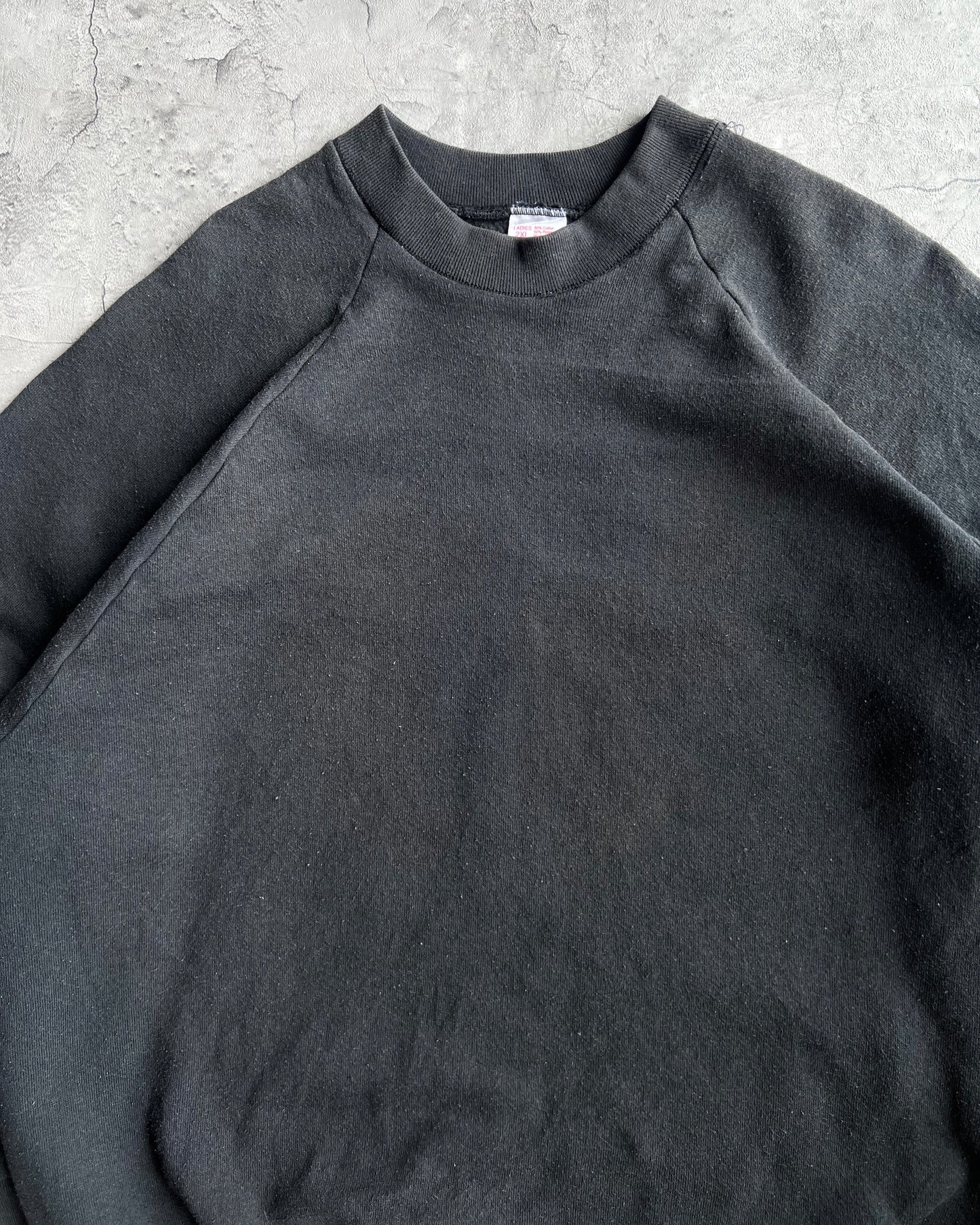 1990S FADED BLACK BLANK FOTL RAGLAN SWATSHIRT (XXL)