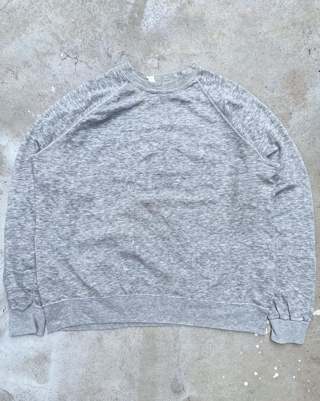 1980s Grey Plain Raglan Sweatshirt
