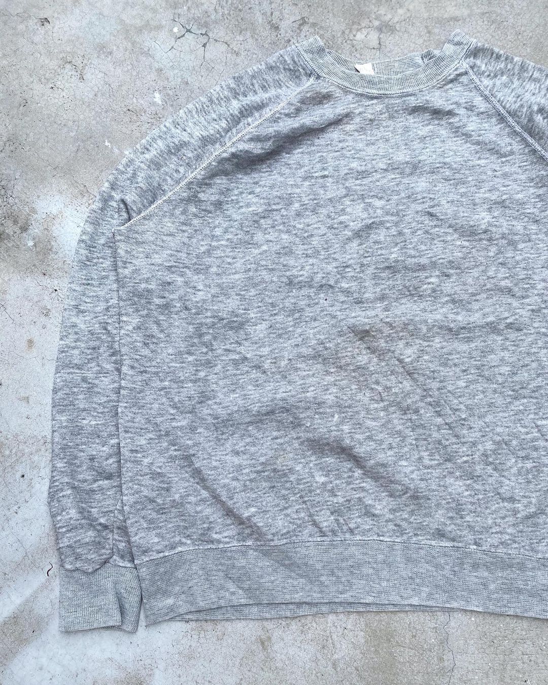 1980s Grey Plain Raglan Sweatshirt