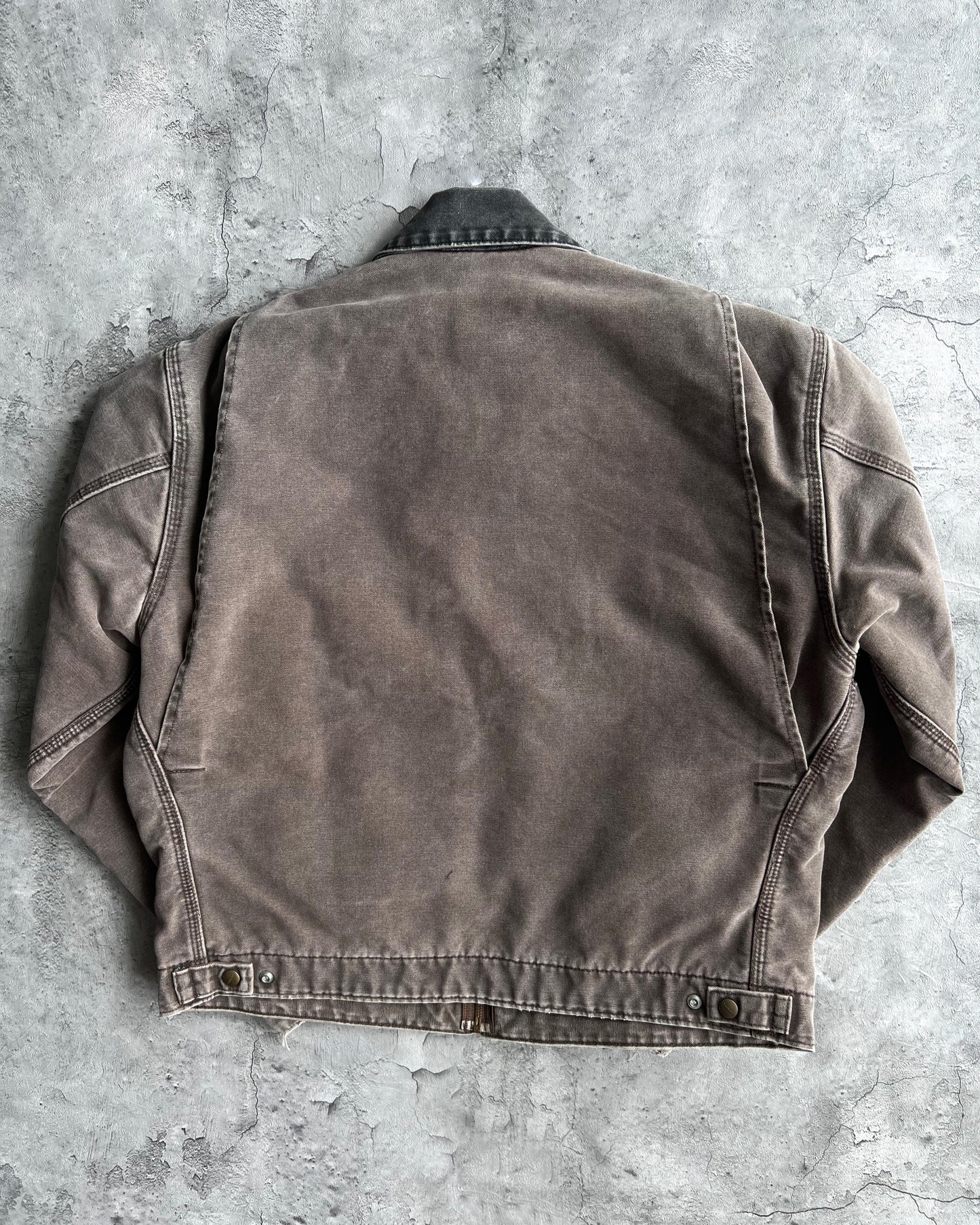 1990S FADED CHOCOLATE CARHARTT DETROIT WORK JACKET (L)