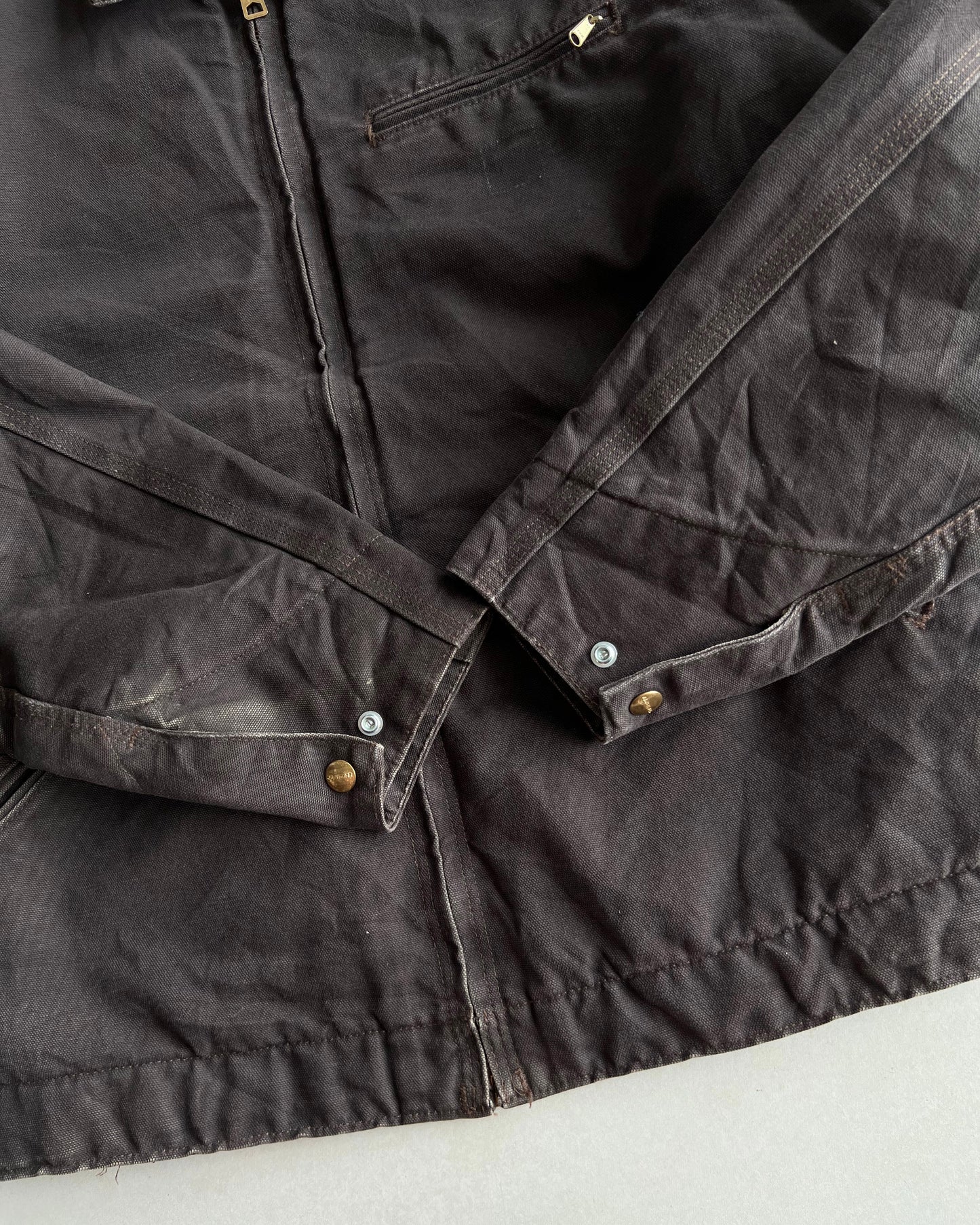 FADED BLACK CARHARTT DETROIT WORK JACKET (M)