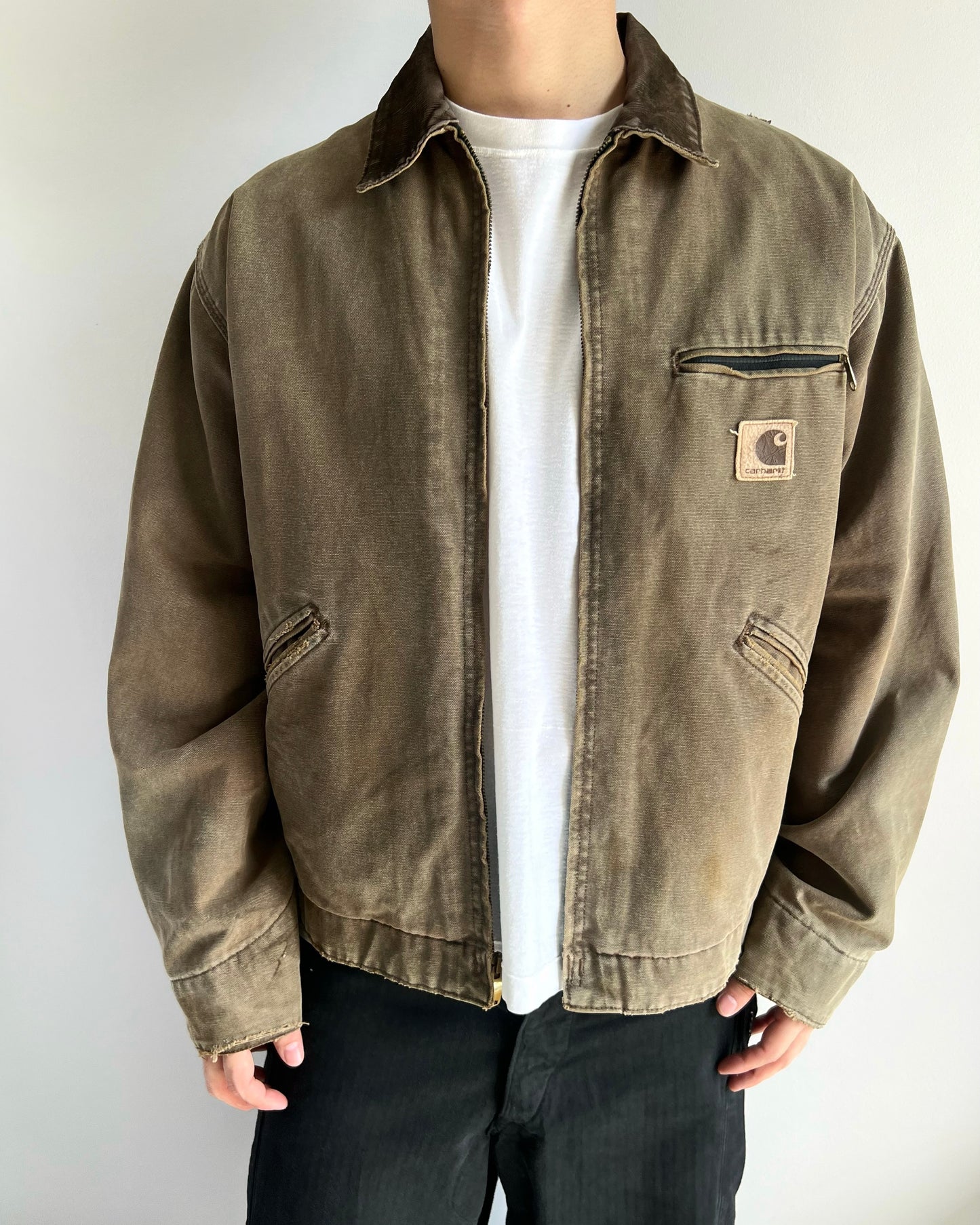 1990S EARTH TONE CARHARTT DETROIT WORK JACKET (L)