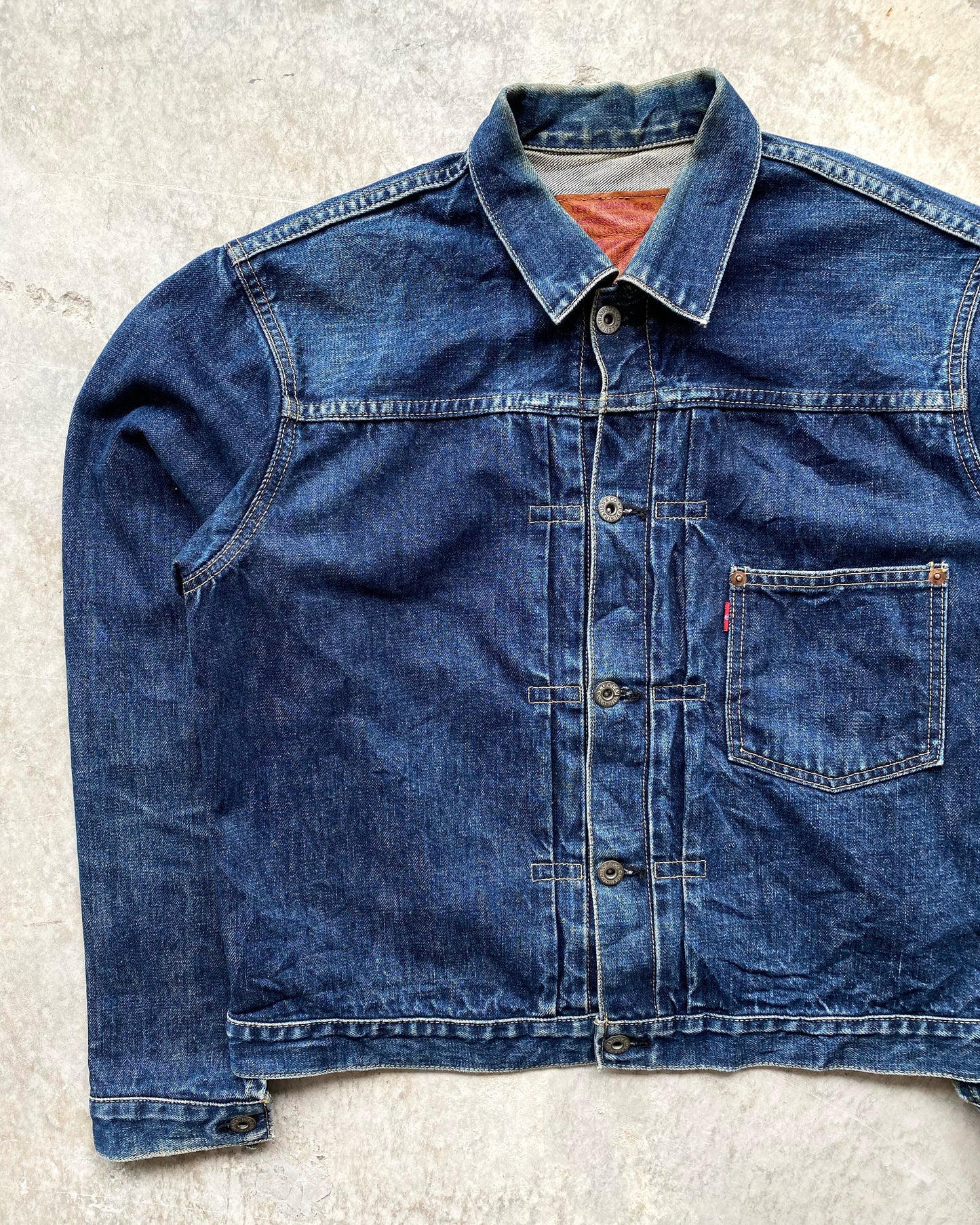 1990S DARK WASHED LEVI'S BIG E TYPE I DENIM JACKET (M/L)