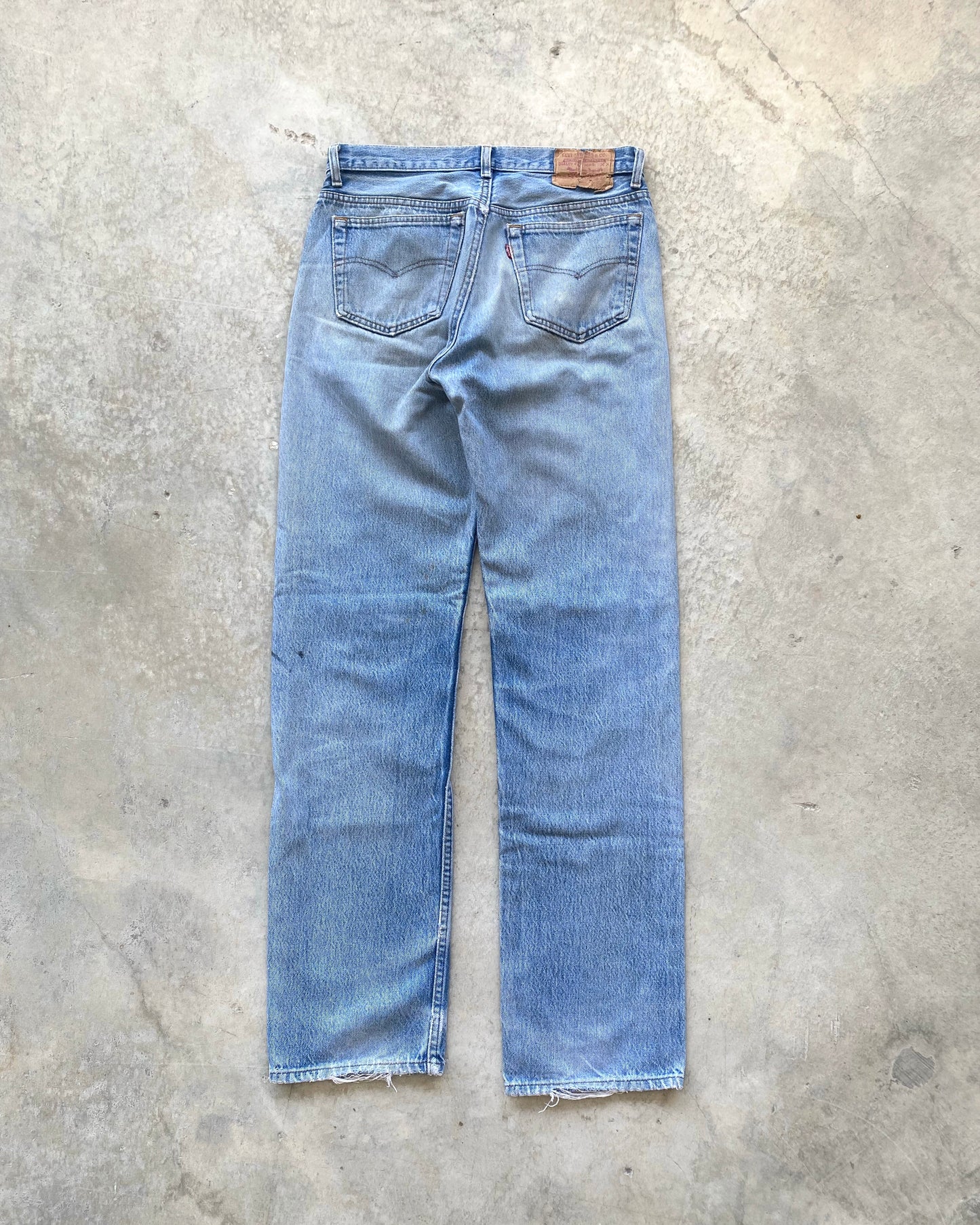 1980S FADED WASHED LEVI'S 501 DISTRESSED JEANS (32X34)