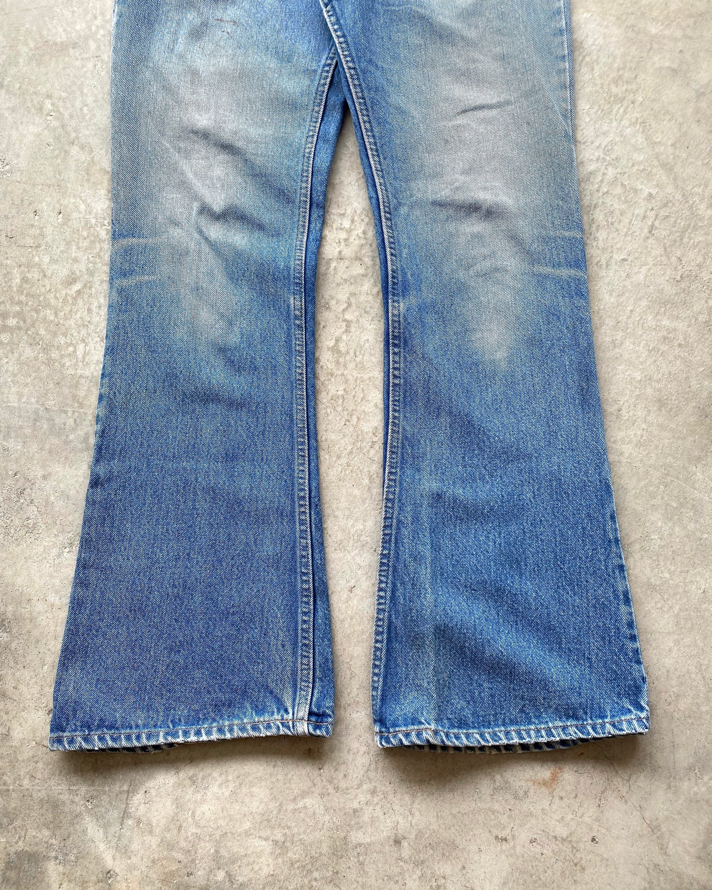 1970S FADED WASHED LEVI'S 646 FLARED JEANS (33X34)