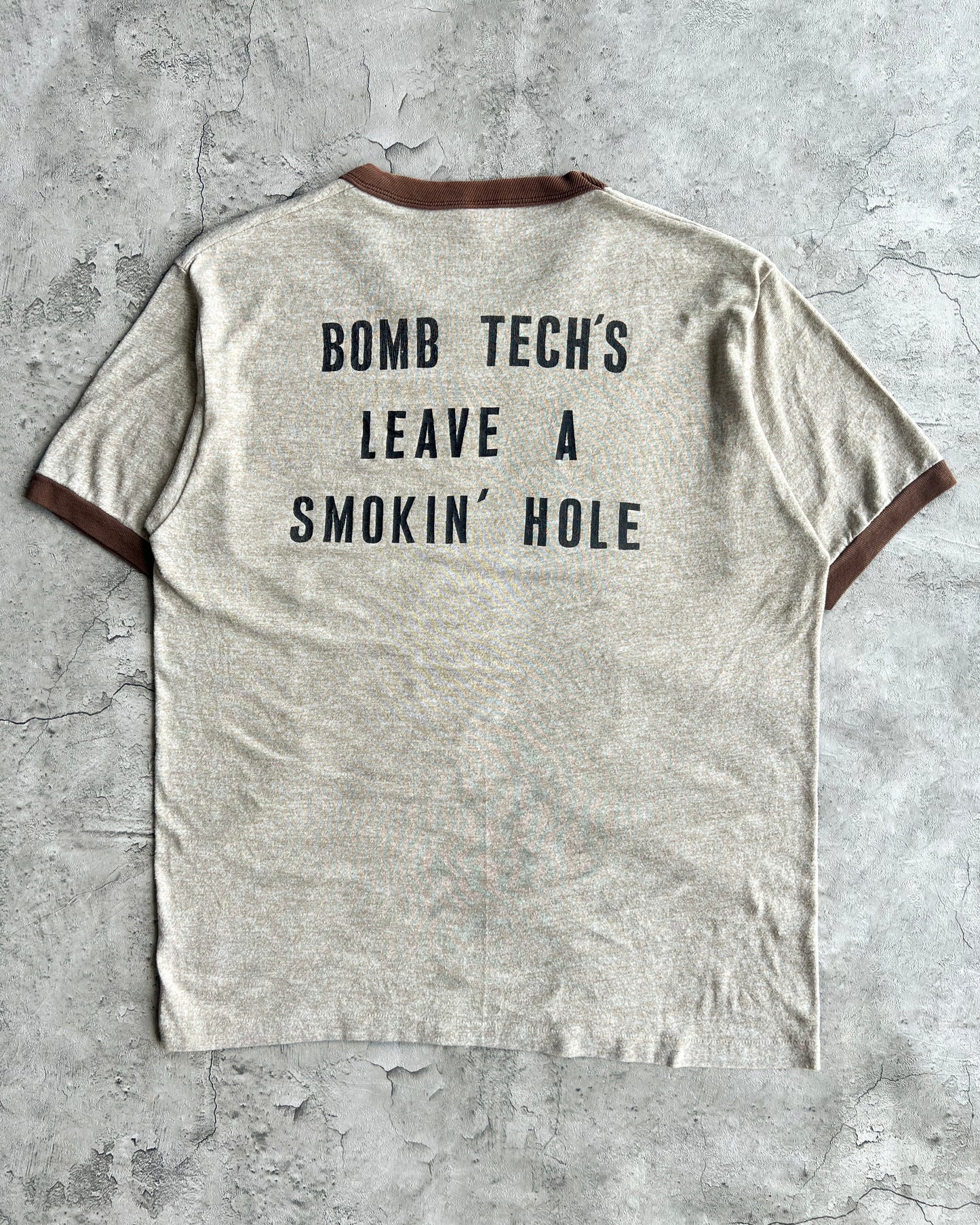 1980S 'HAZARDOUS DEVICES TECHNICIAN' RINGER TEE (XL)