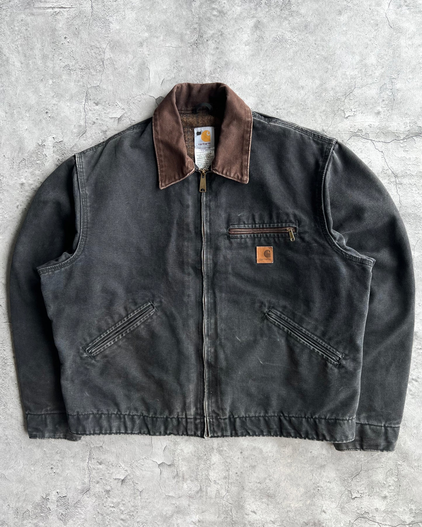 1990S BLACK CARHARTT DETROIT WORK JACKET (L)