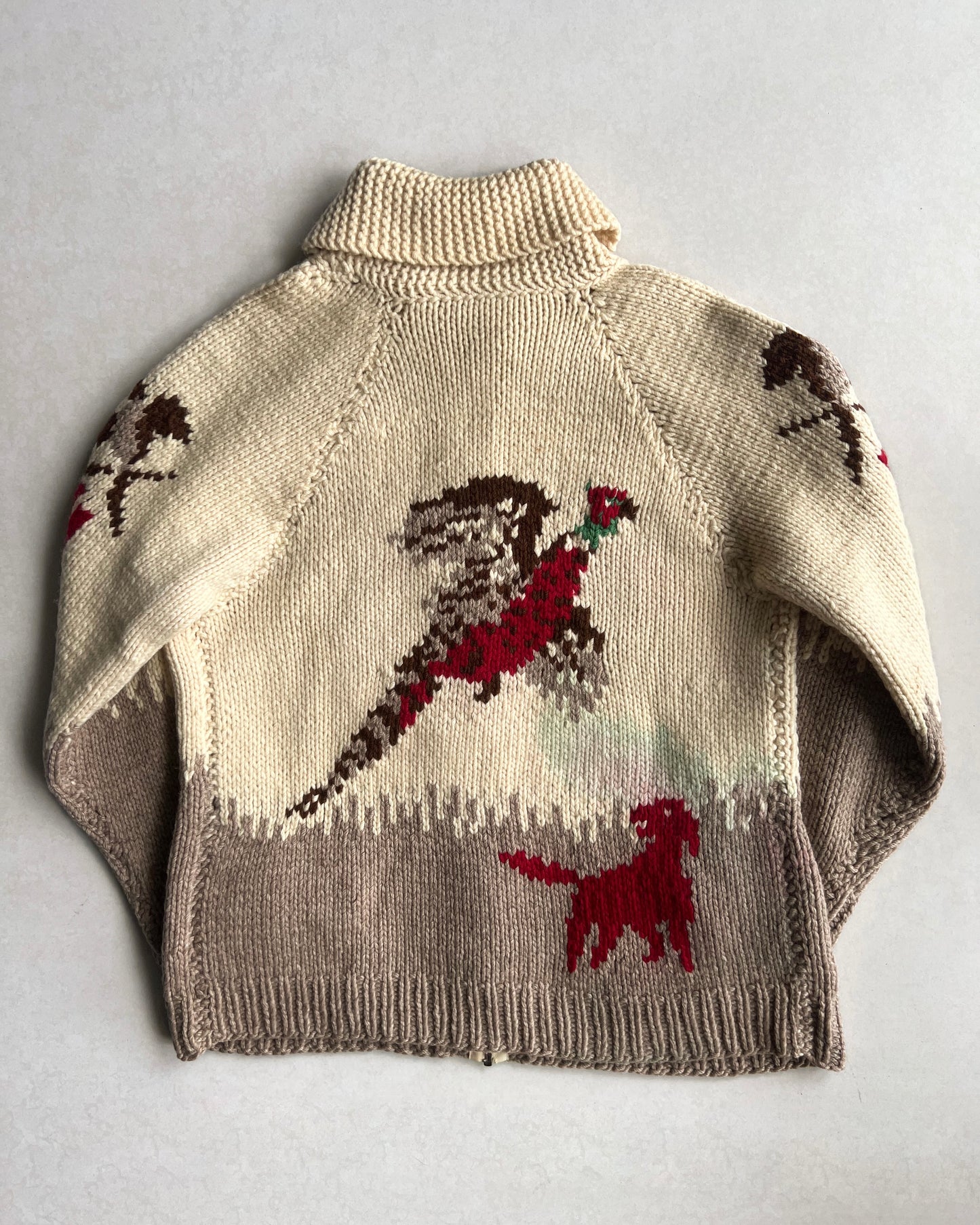 1950S HUNTING COWICHAN KNITTED SWEATER (M/L)