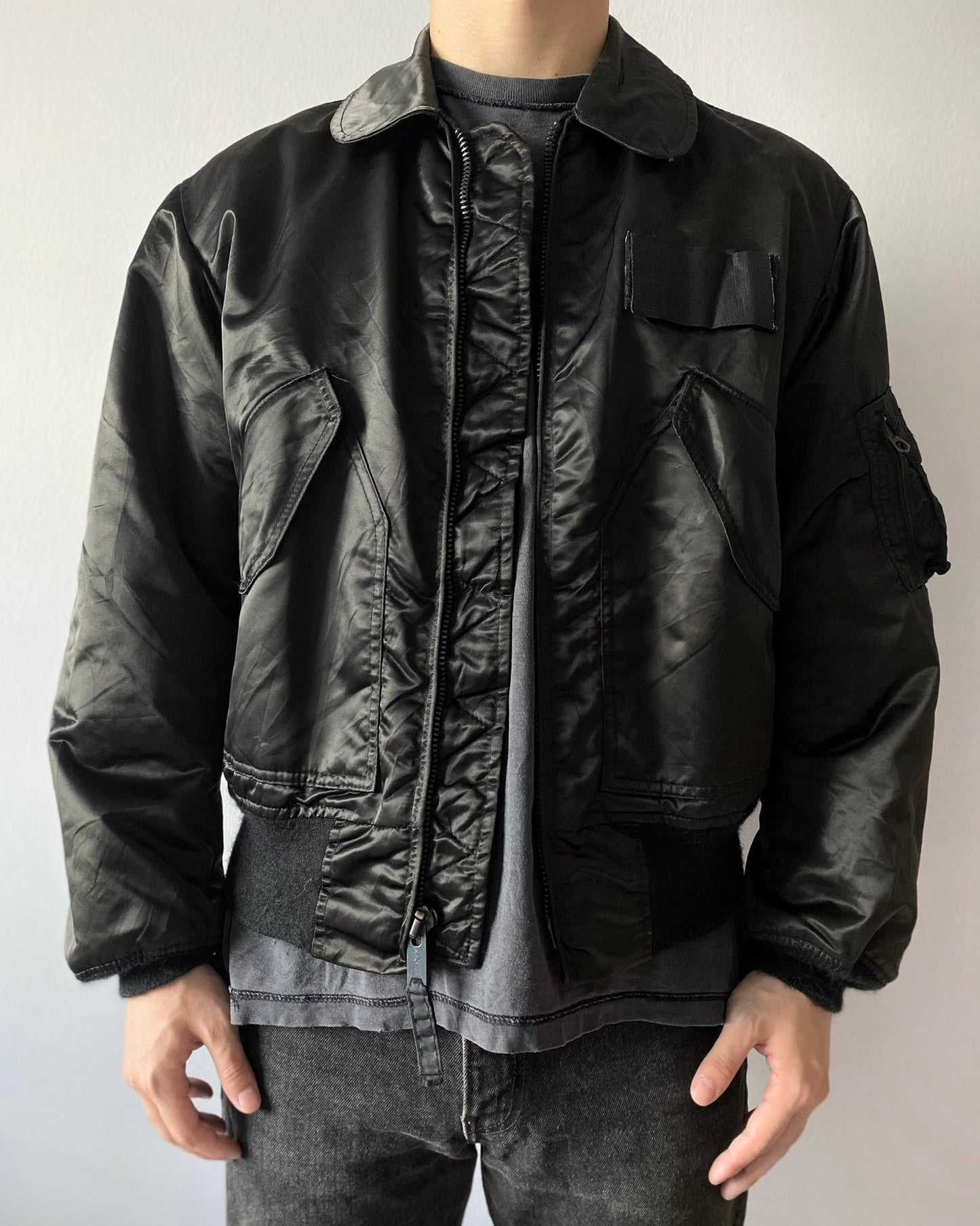 1980S BLACK CWU-45 USAF FLIGHT JACKET (S-L)
