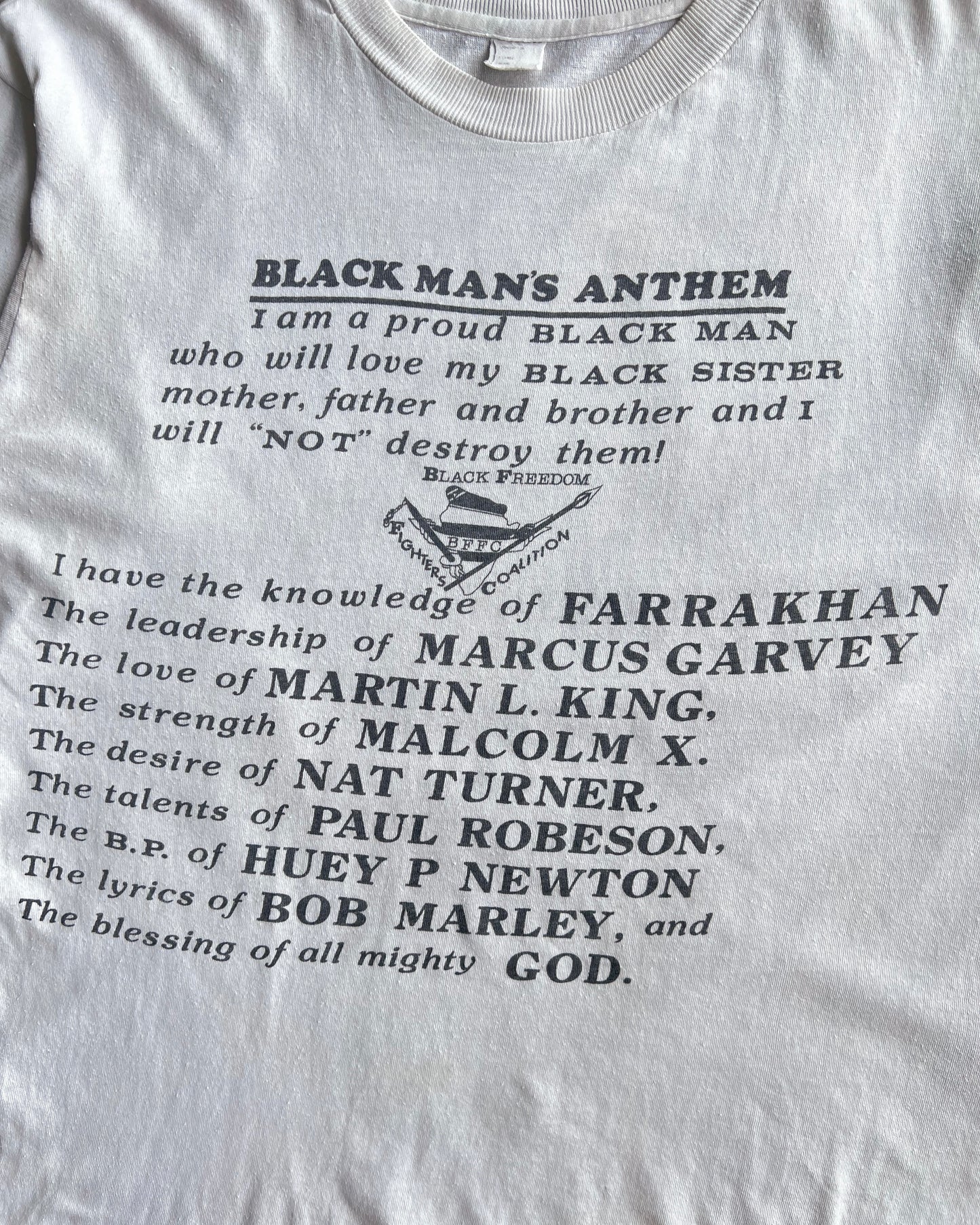 1980S 'BLACK MAN'S ANTHEM' SINGLE STITCH TEE (XL)