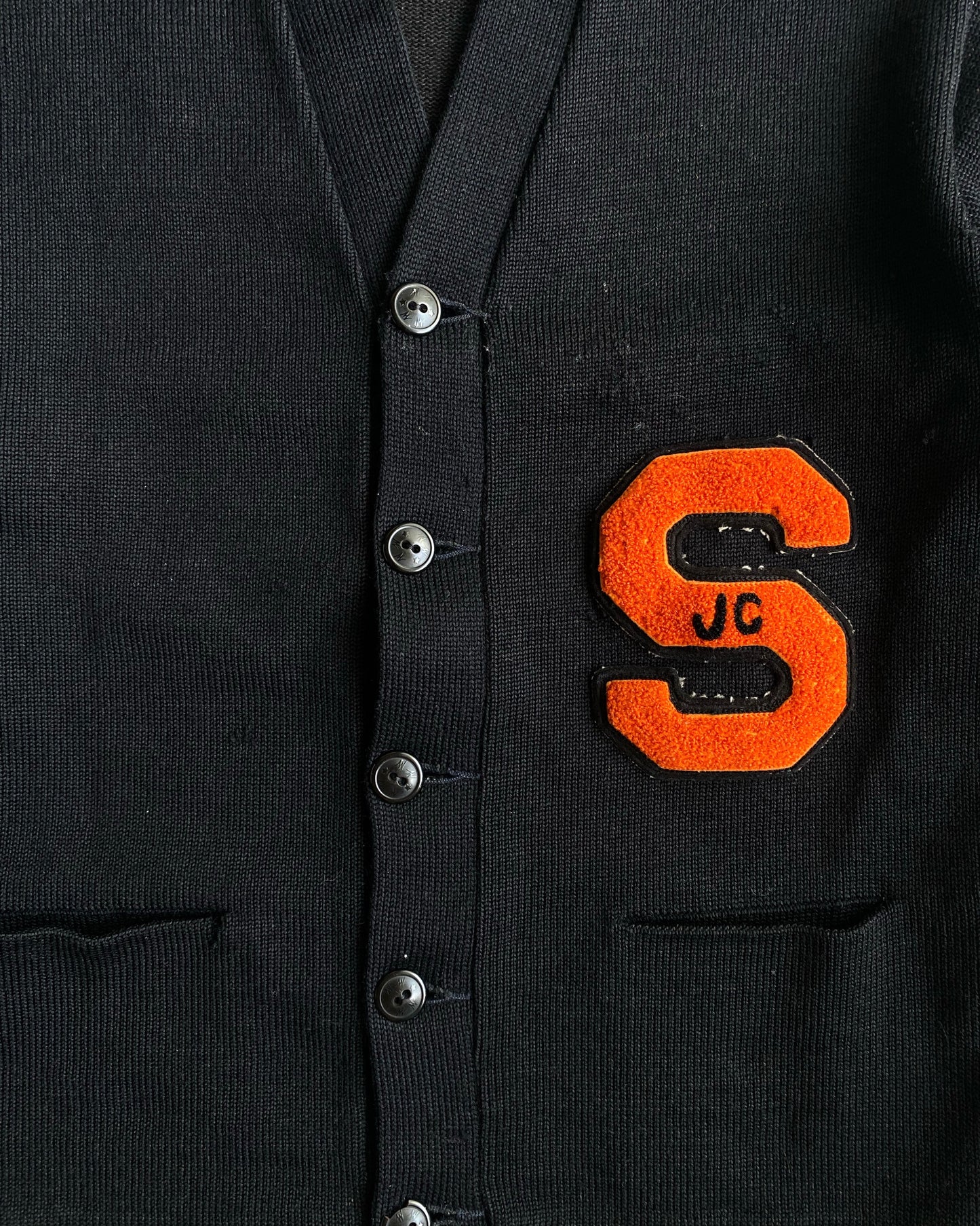 1950S ‘S’ LETTERMAN WOOL KNITTED CARDIGAN (S/M)