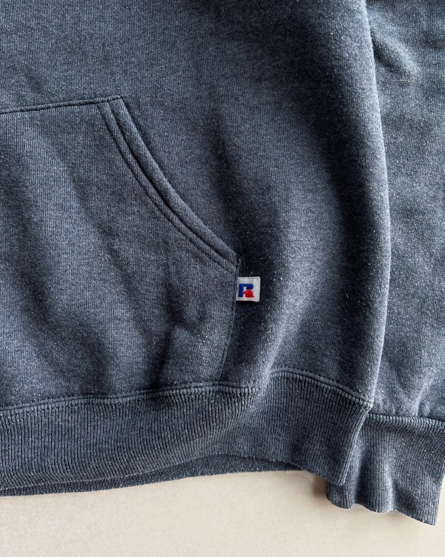 1990S RUSSELL DARK GREY BLANK HOODIE (S/M)