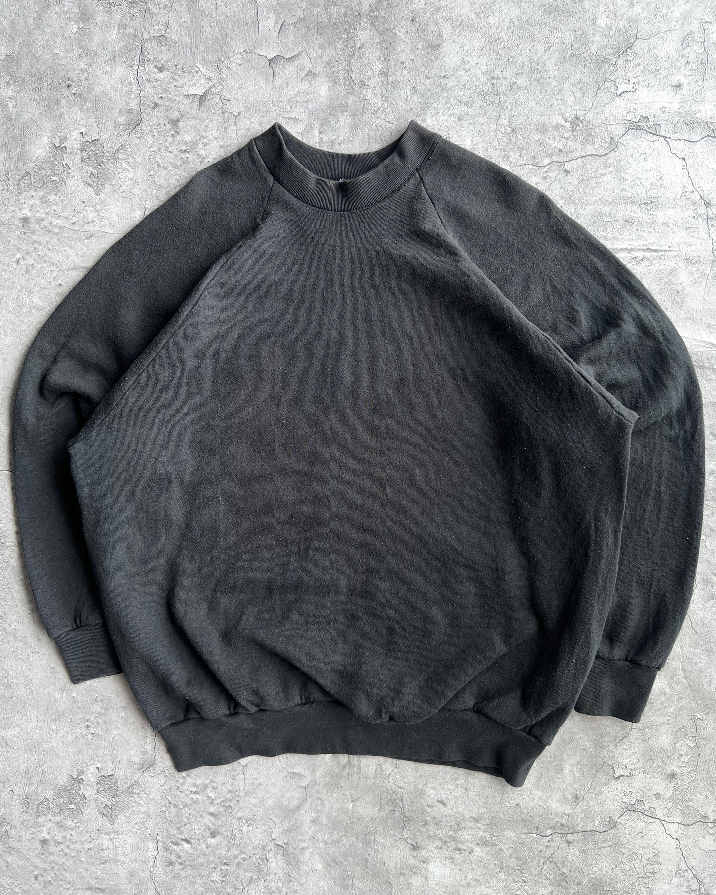 1990S FADED BLACK BLANK FOTL RAGLAN SWATSHIRT (XXL)