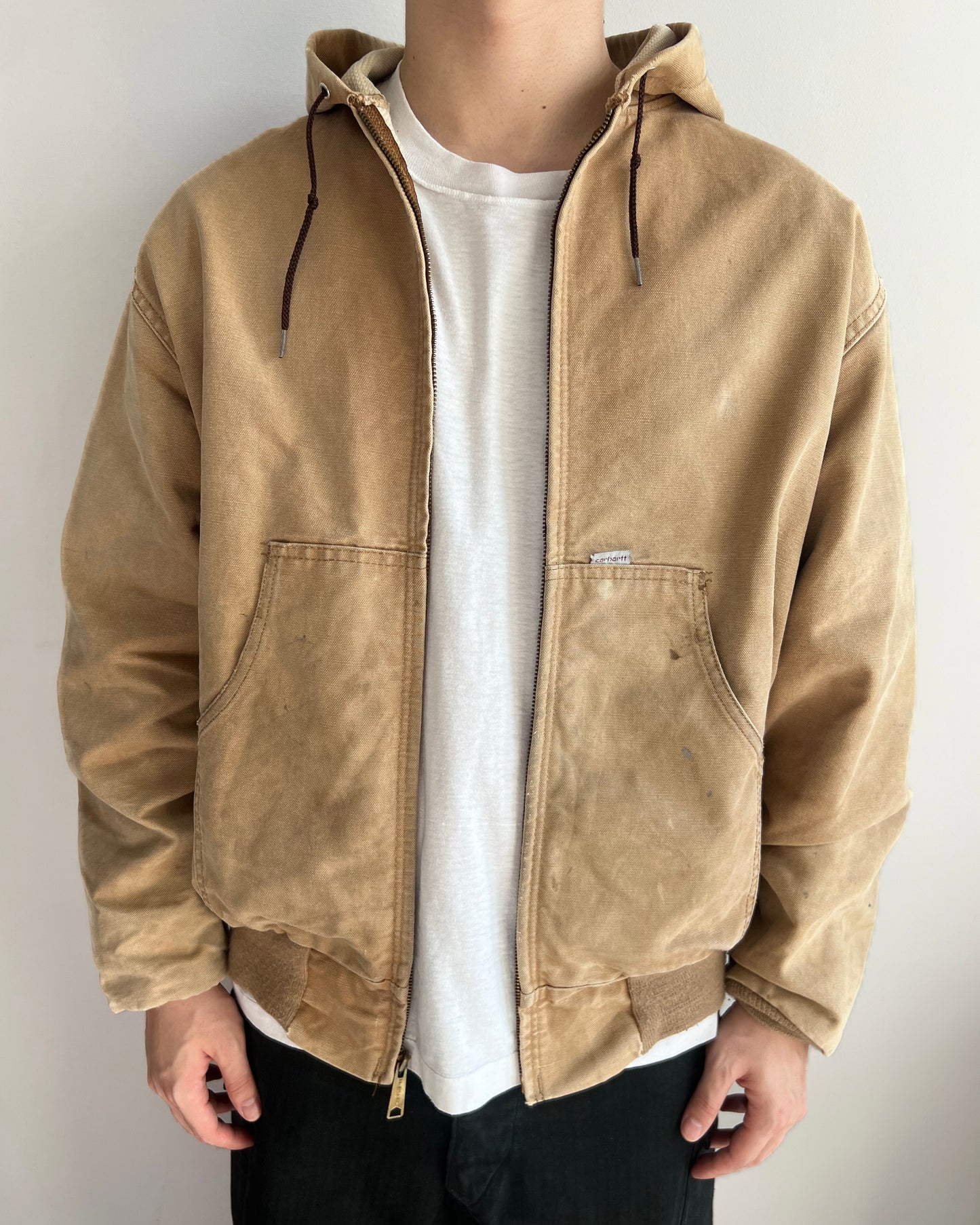 1980S BROWN CARHARTT 100 YEARS HOODED WORK JACKET (XL)
