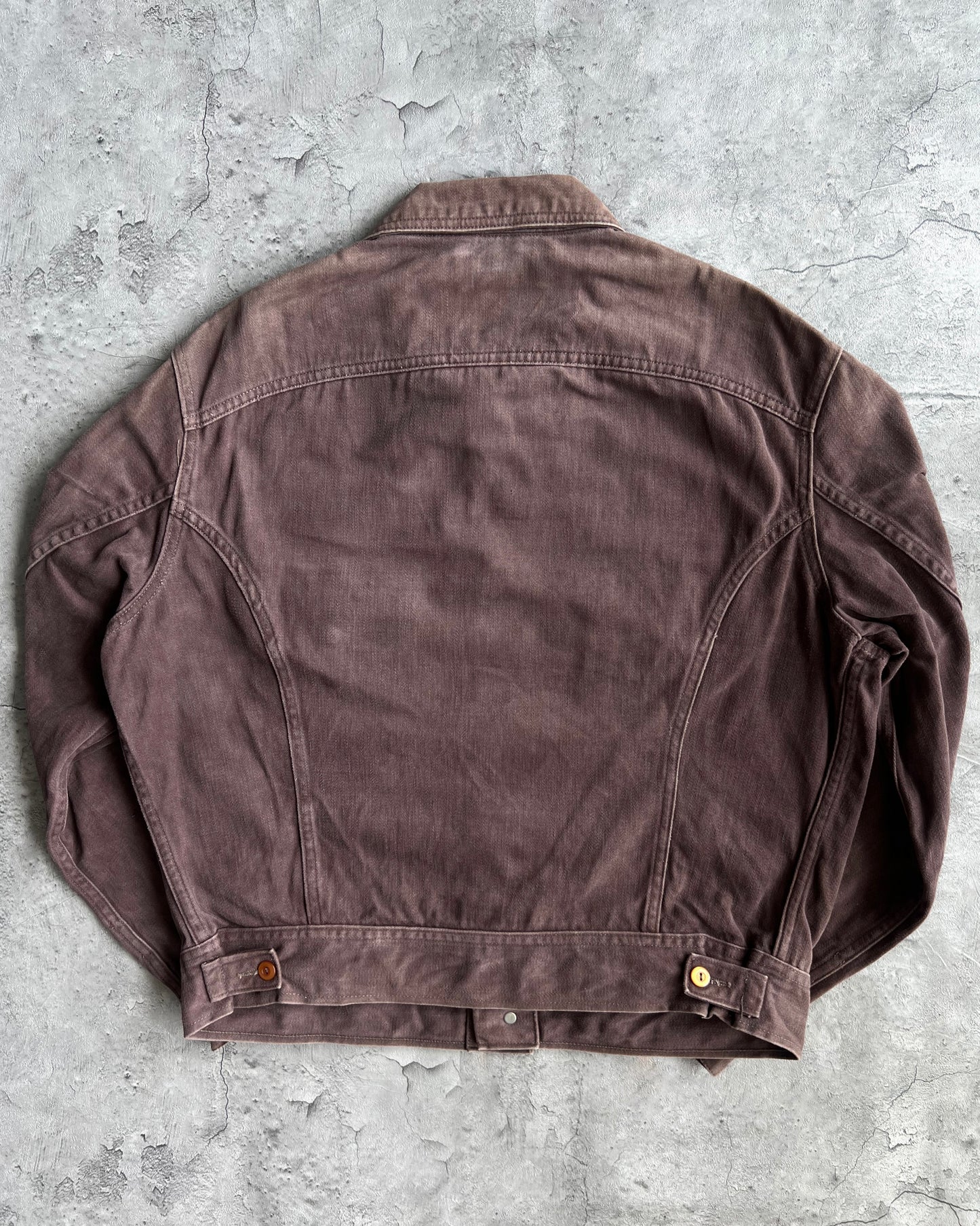 1970S LEE MOLESKIN MAROON/BROWN DOUBLE POCKET JACKET (L)