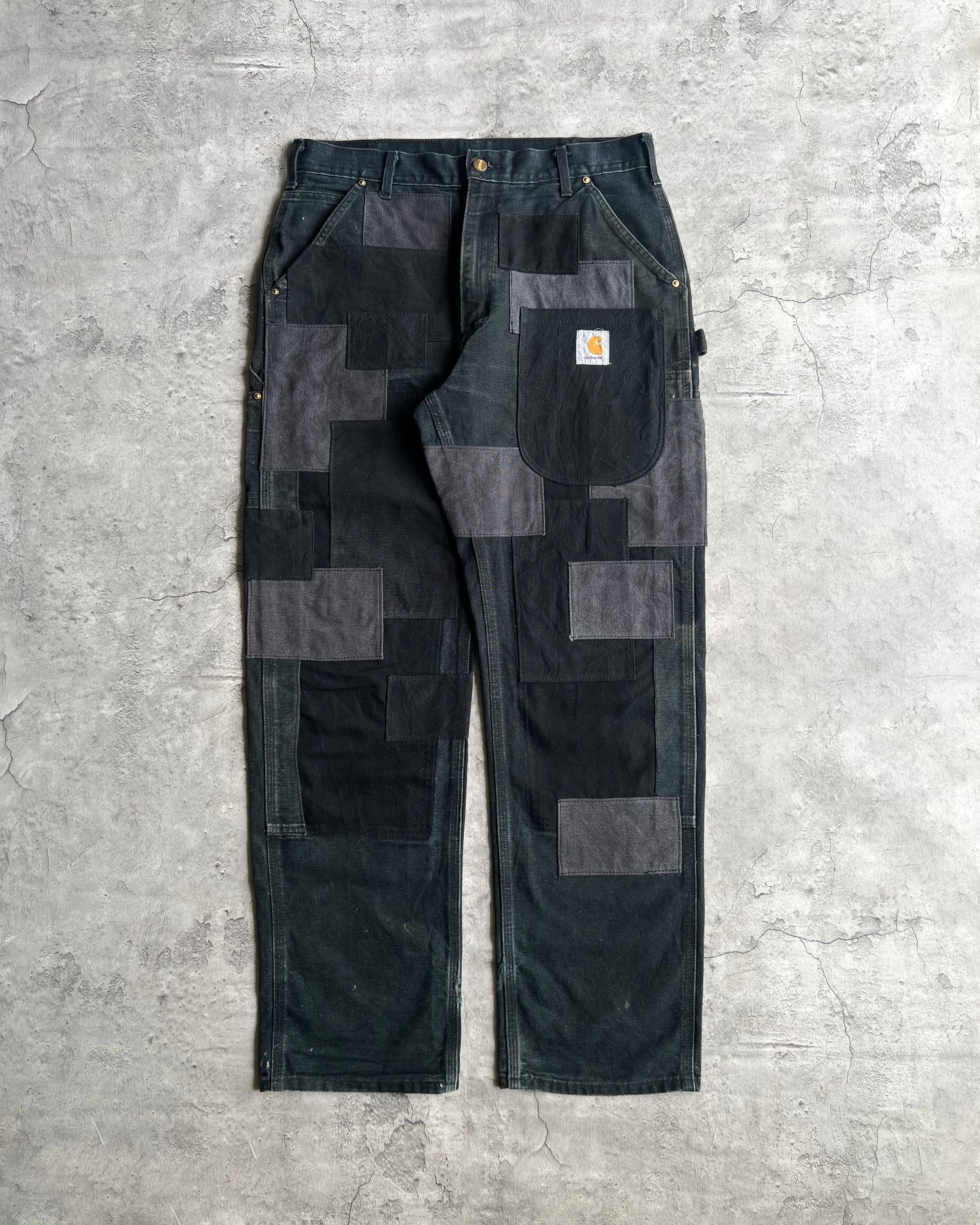 1990S REWORKED CARHARTT PATCHWORK DOUBLE KNEE PANTS (34X32)