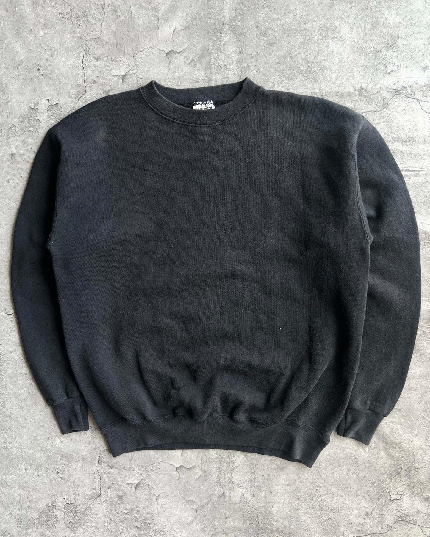 1990S FADED BLACK BLANK TULTEX SWEATSHIRT (M)